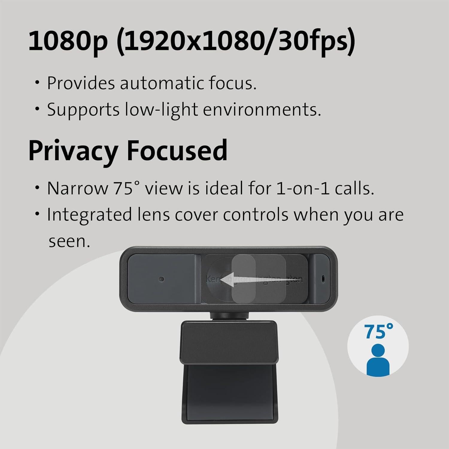 Webcam Kensington W2005 1080P con Enfoque Automático
