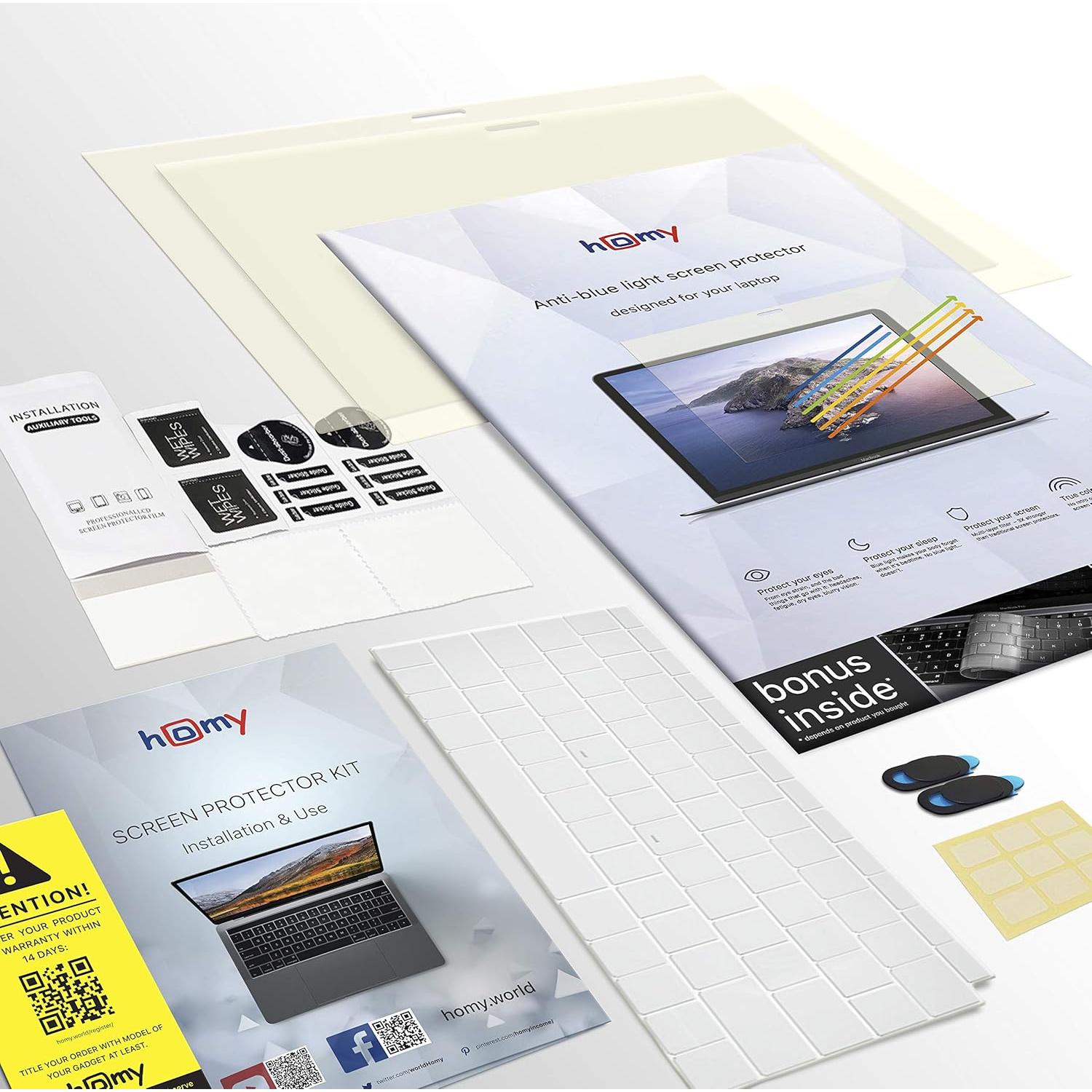 Protector de Pantalla Homy para MacBook Air 13" + Cubierta Teclado TPU