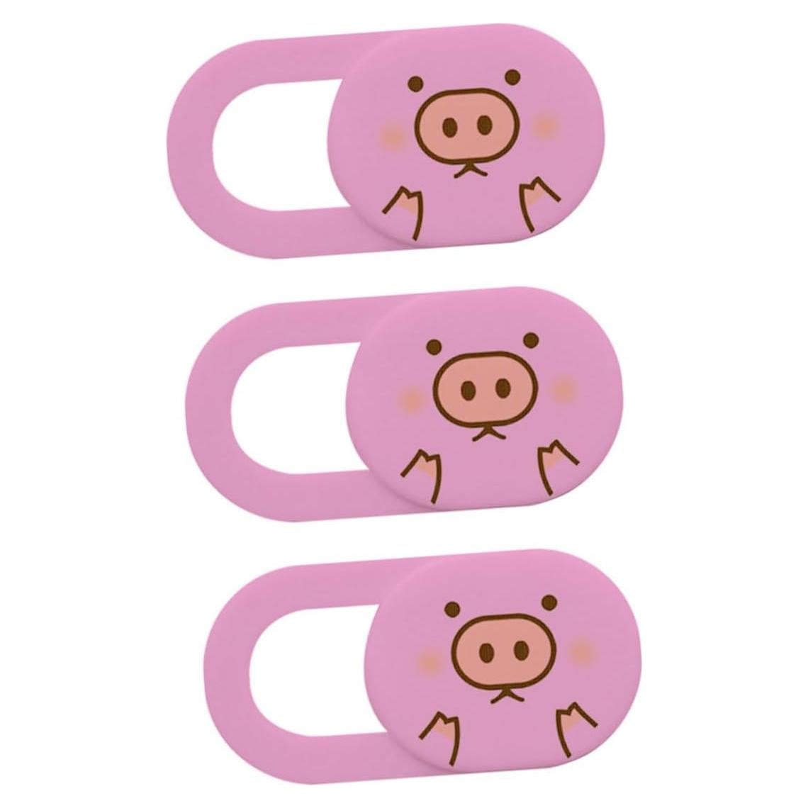3Pcs Cute Pig Webcam Slide Privacy Protection Cover for Laptops and Desktops Cartoon Shield for Enhanced Security