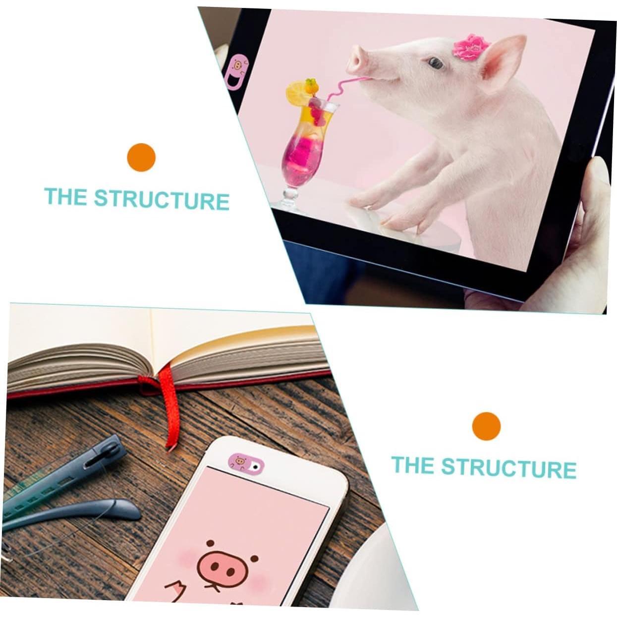 3Pcs Cute Pig Webcam Slide Privacy Protection Cover for Laptops and Desktops Cartoon Shield for Enhanced Security