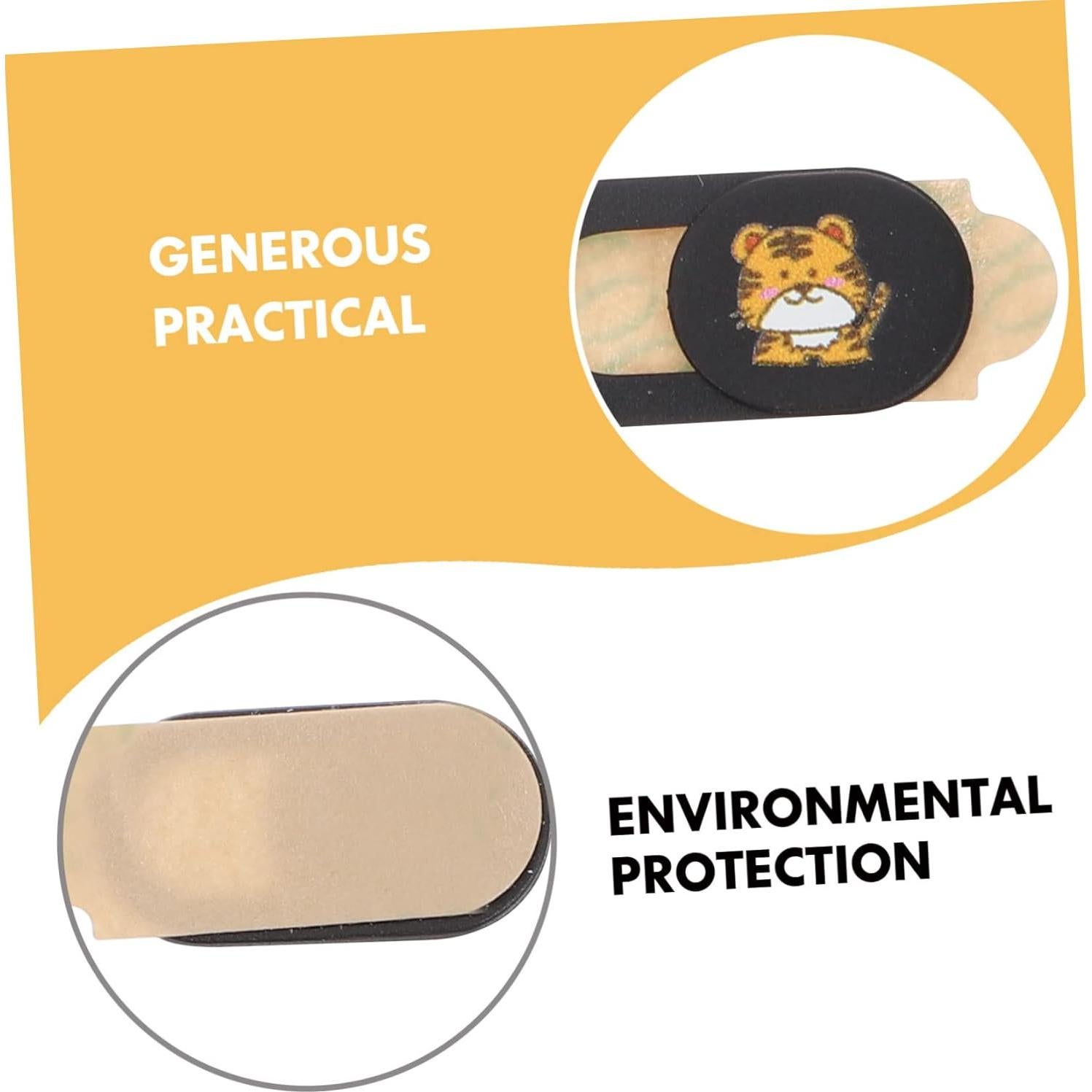 6pcs Year of The Tiger Protection Cover Computer Laptop Camera Protector Tablet Laptop Sliding Cam Blocker Web Camera Caps Hoods Webcam Lens Caps Hood Protectors Flat