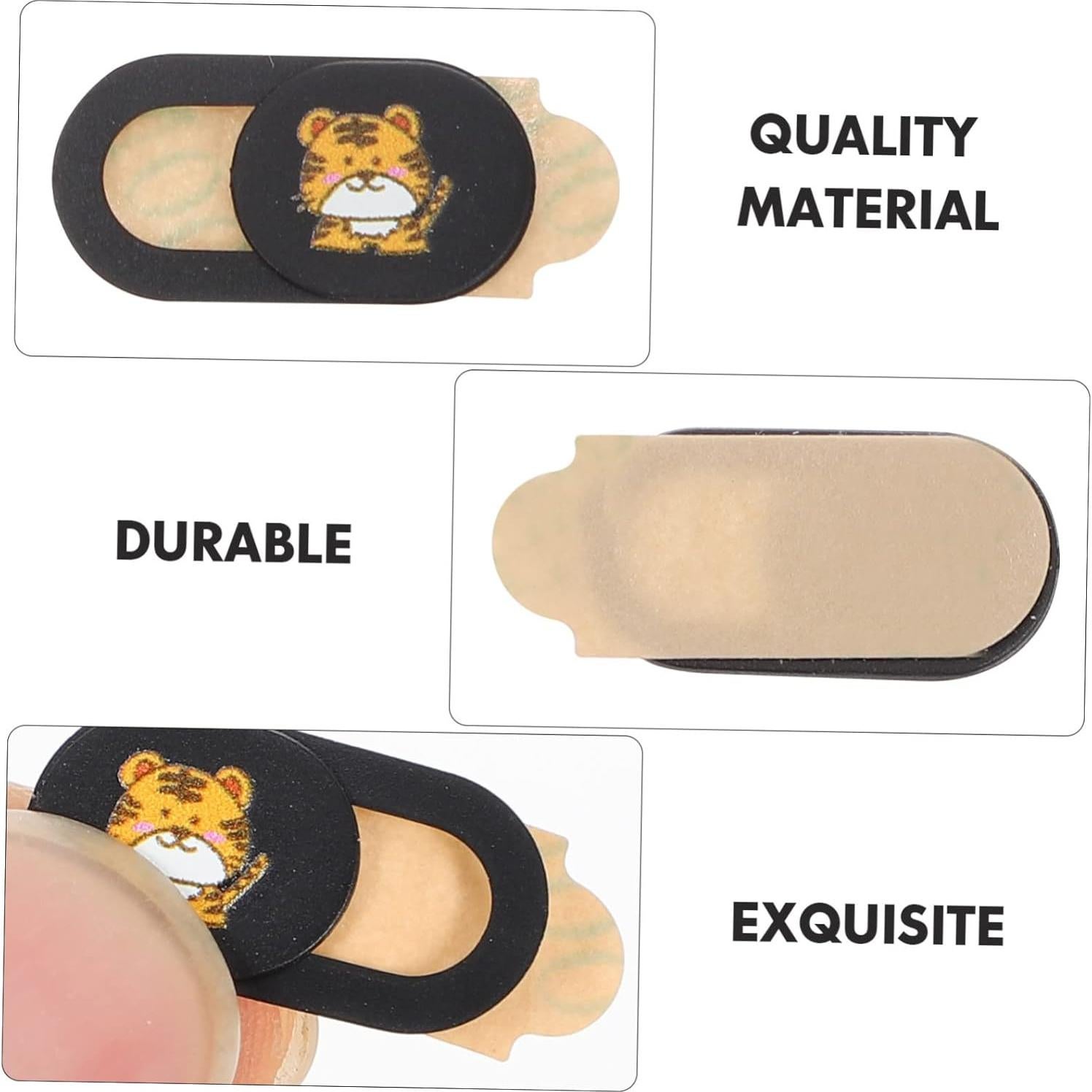 6pcs Year of The Tiger Protection Cover Computer Laptop Camera Protector Tablet Laptop Sliding Cam Blocker Web Camera Caps Hoods Webcam Lens Caps Hood Protectors Flat