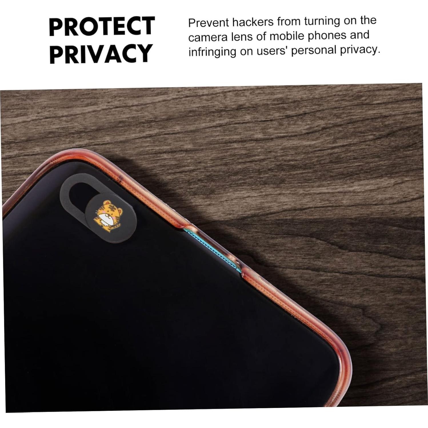 6pcs Year of The Tiger Protection Cover Computer Laptop Camera Protector Tablet Laptop Sliding Cam Blocker Web Camera Caps Hoods Webcam Lens Caps Hood Protectors Flat