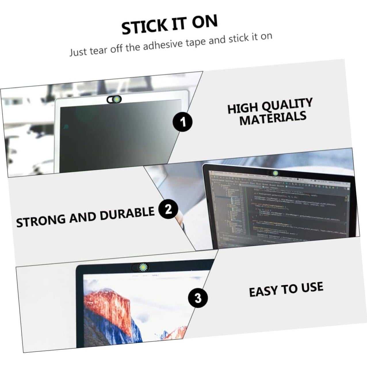 Housoutil 4pcs Daisy Pattern Webcam Cover Slide Ultra Thin Privacy Protect Cover for Laptop Tablet Anti-Peeping Camera Shield High-Strength Easy Application Removal