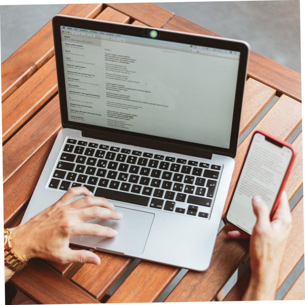 Housoutil 4pcs Daisy Pattern Webcam Cover Slide Ultra Thin Privacy Protect Cover for Laptop Tablet Anti-Peeping Camera Shield High-Strength Easy Application Removal