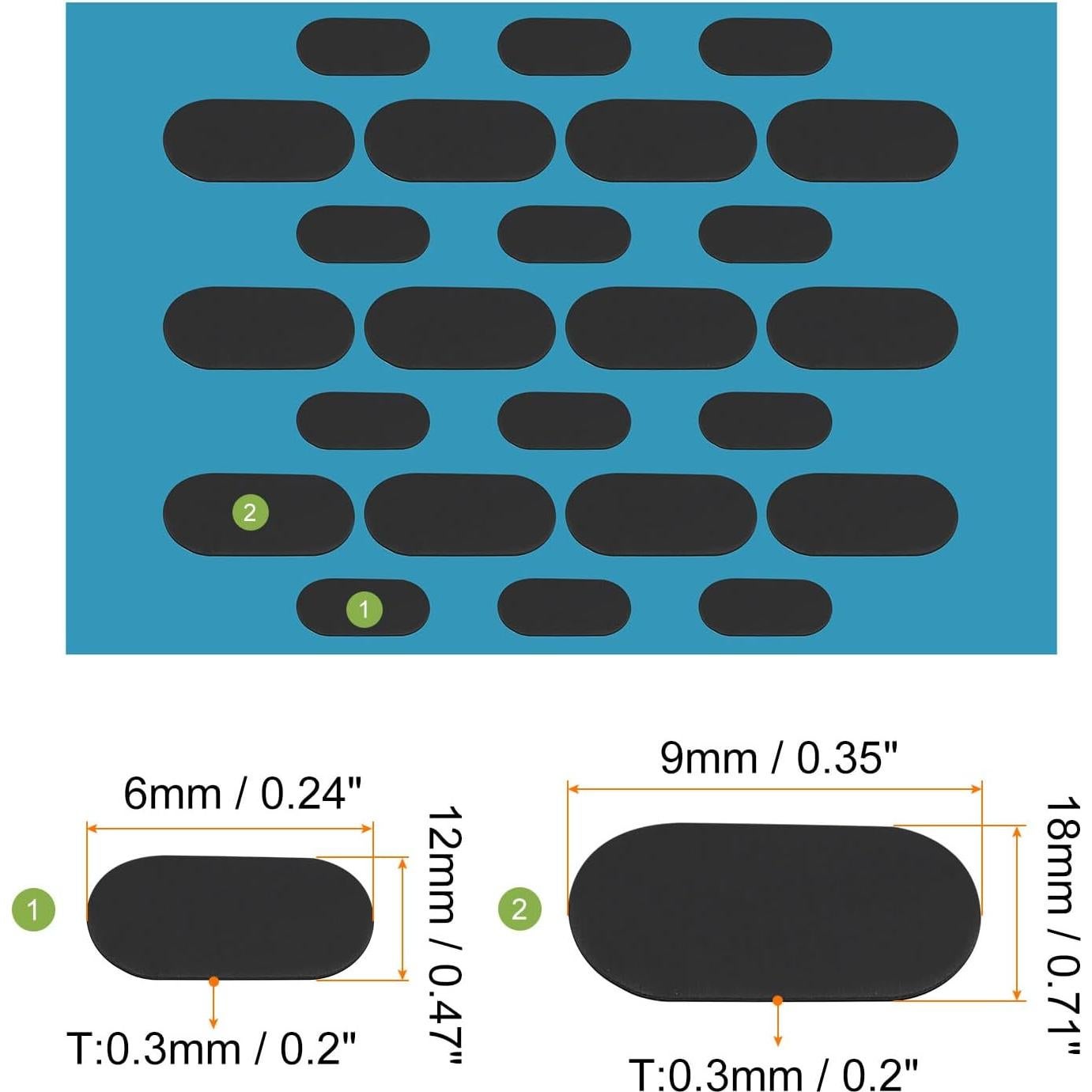 Cubierta de Webcam MECCANIXITY 0.3mm Negra 24 Paquete