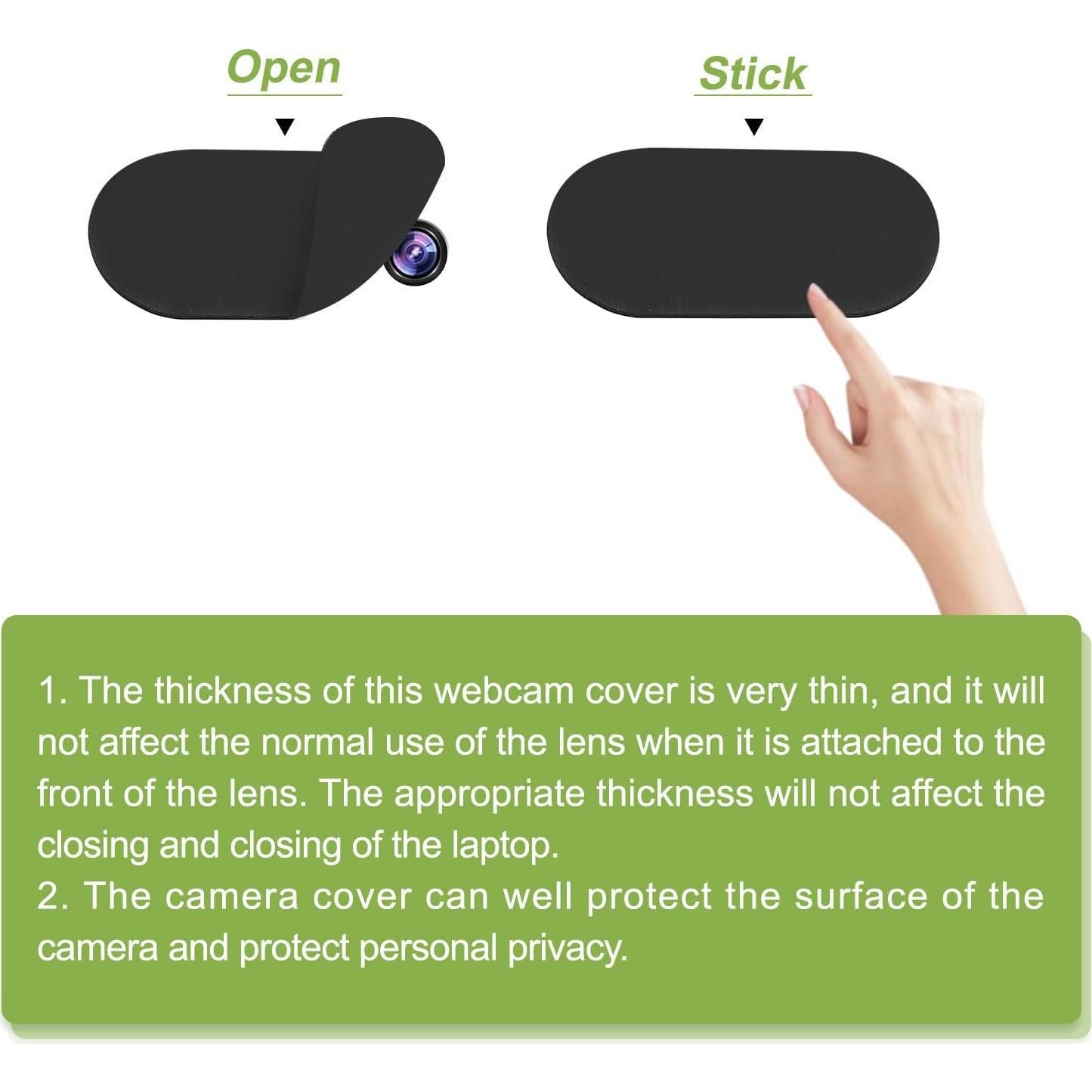 Cubierta de Webcam MECCANIXITY 0.3mm Negra 24 Paquete