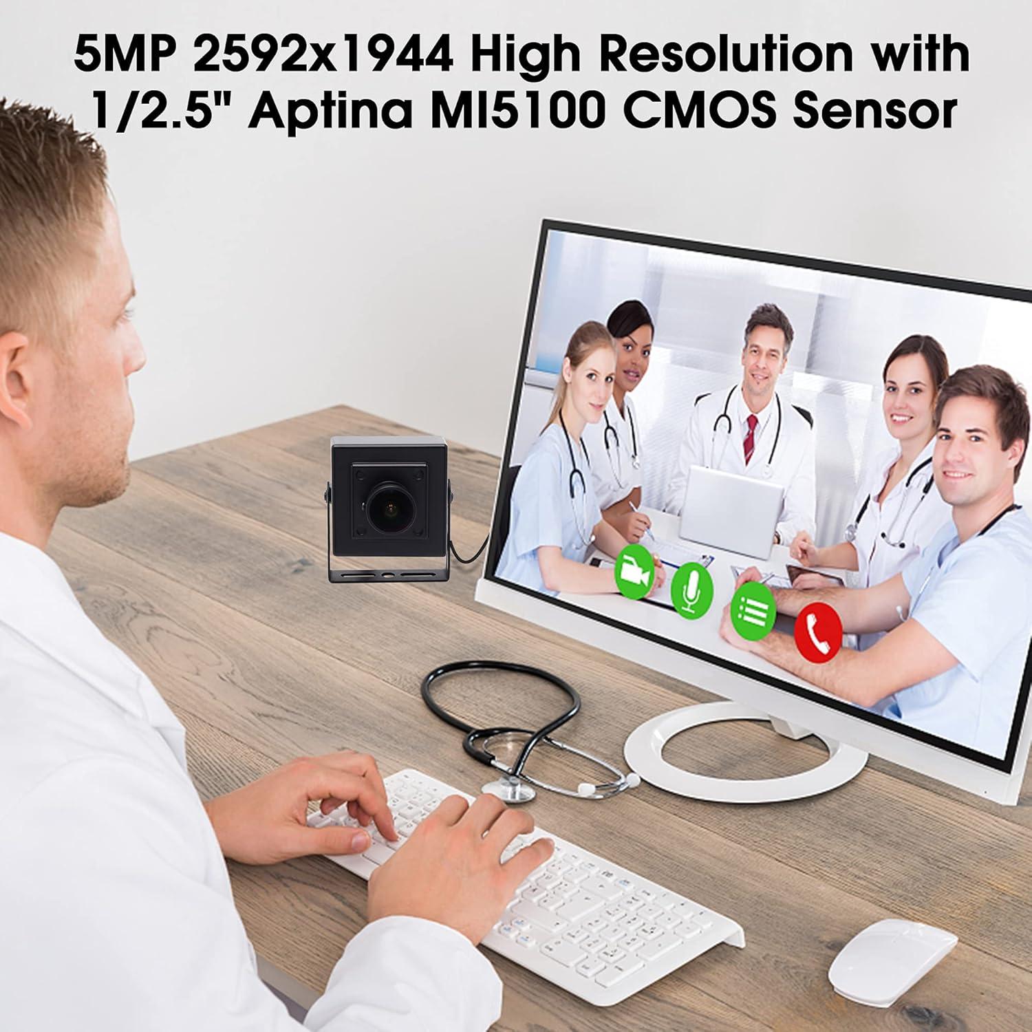 Cámara Web USB SVPRO 5MP HD Lente Ojo de Pez 170°