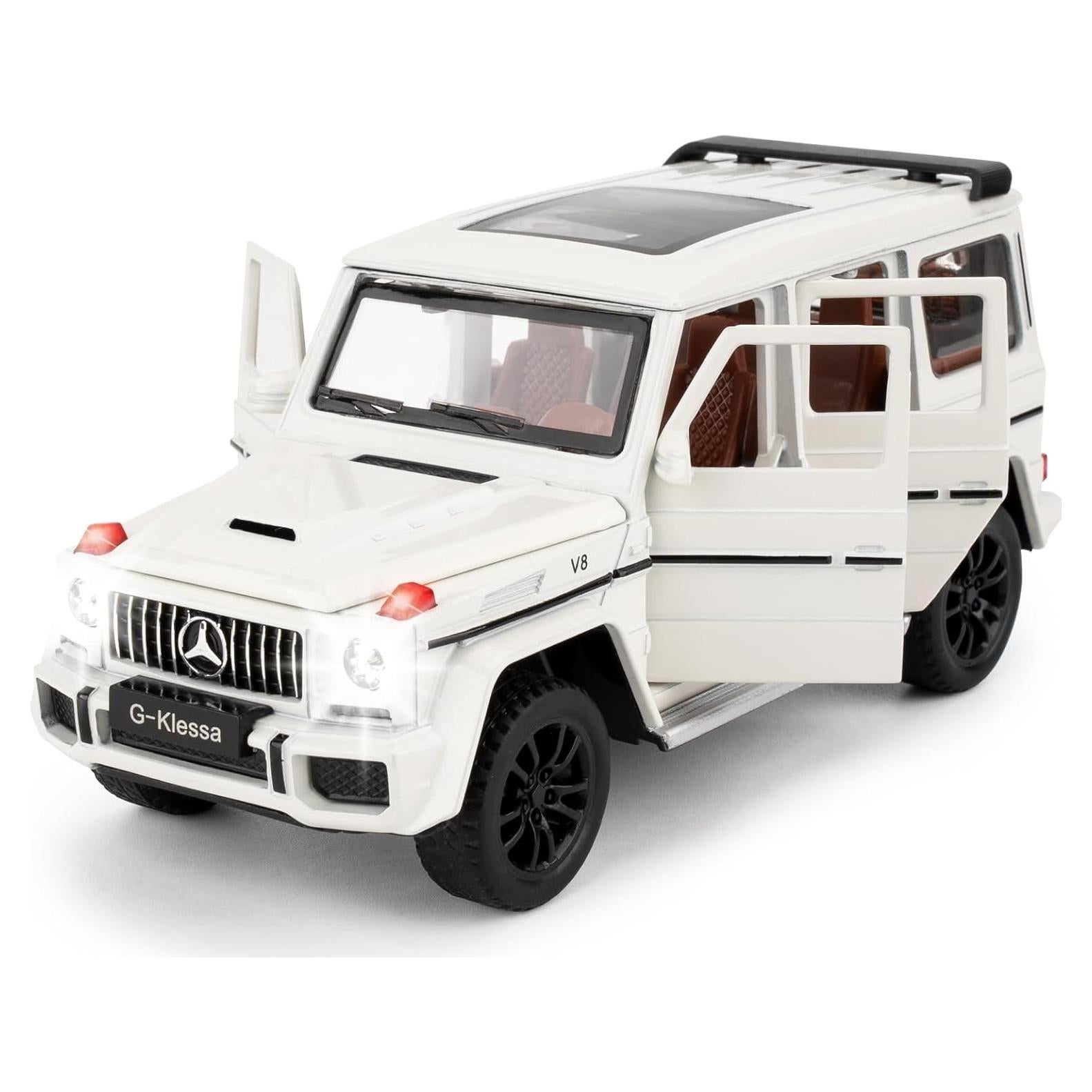 Coche a Escala 1:32 Benz G63 AMG Diecast Blanco con Luz y Sonido
