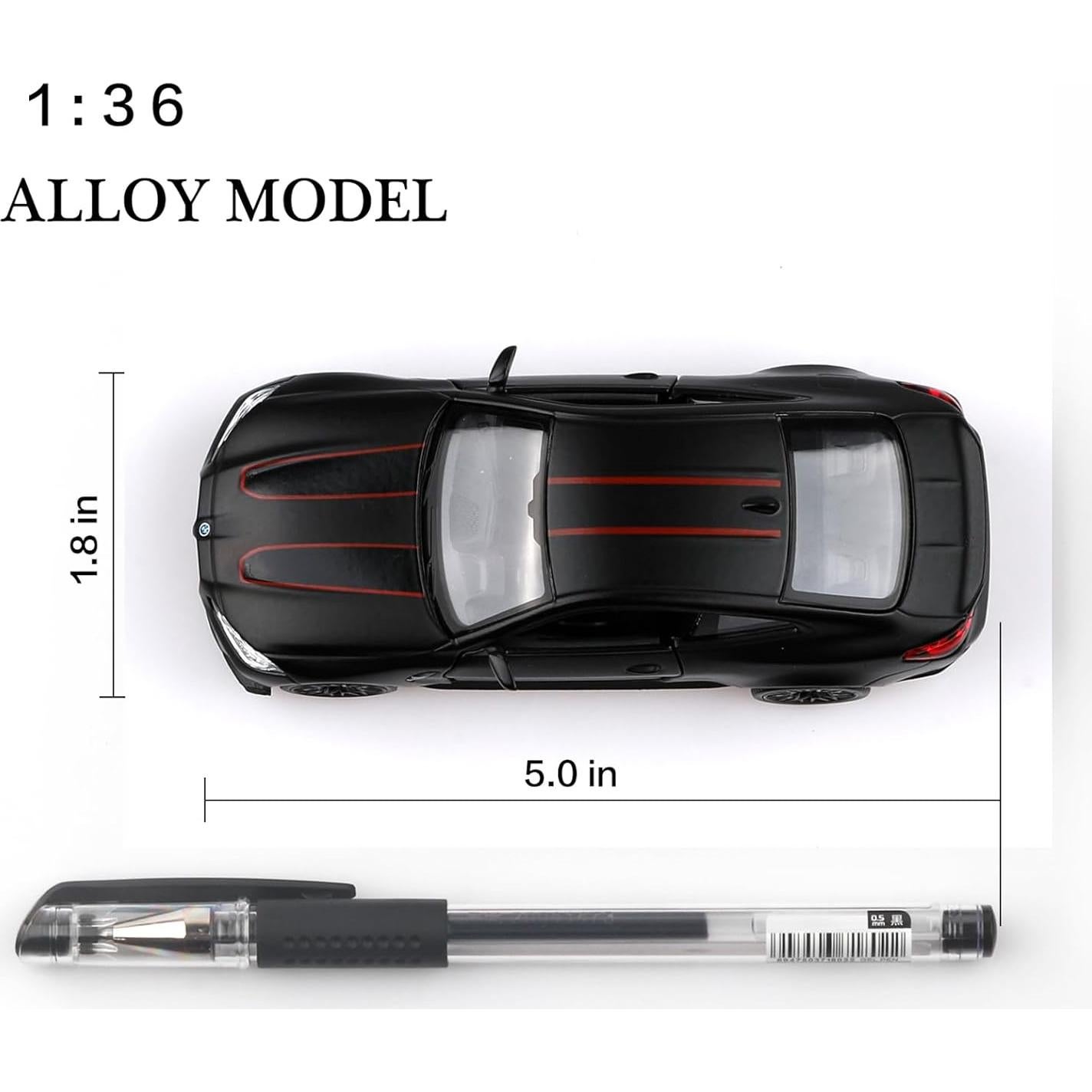 Coche de metal fundido BMW M4 escala 1/36 retroceso negro