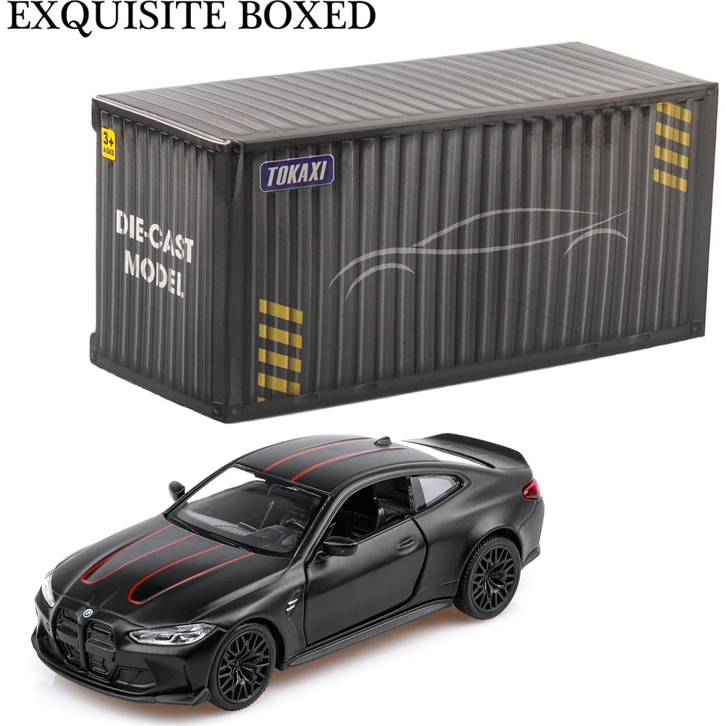 Coche de metal fundido BMW M4 escala 1/36 retroceso negro