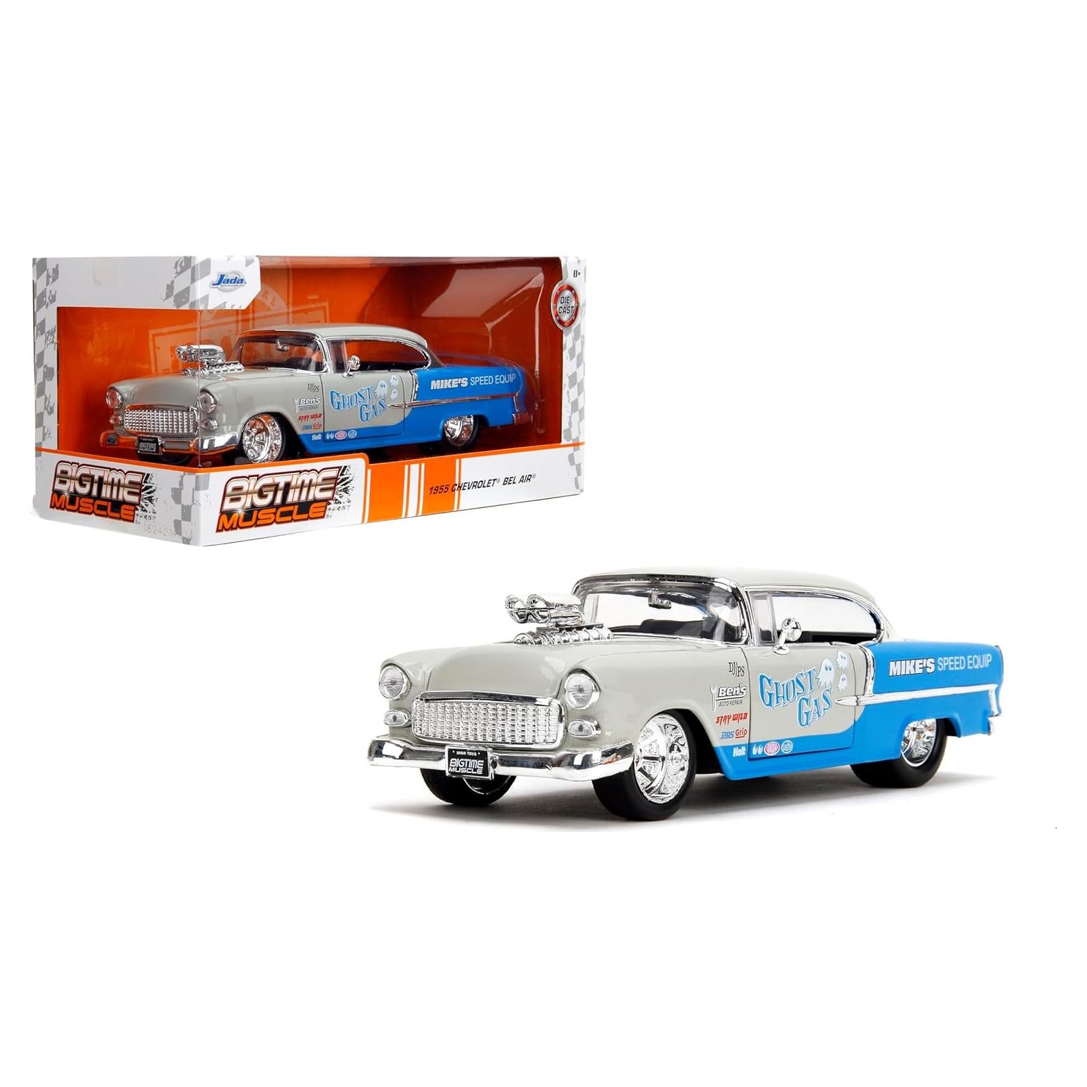 Coche Die-Cast 1:24 Jada Toys Chevrolet Bel-Air 1955 Gris/Azul