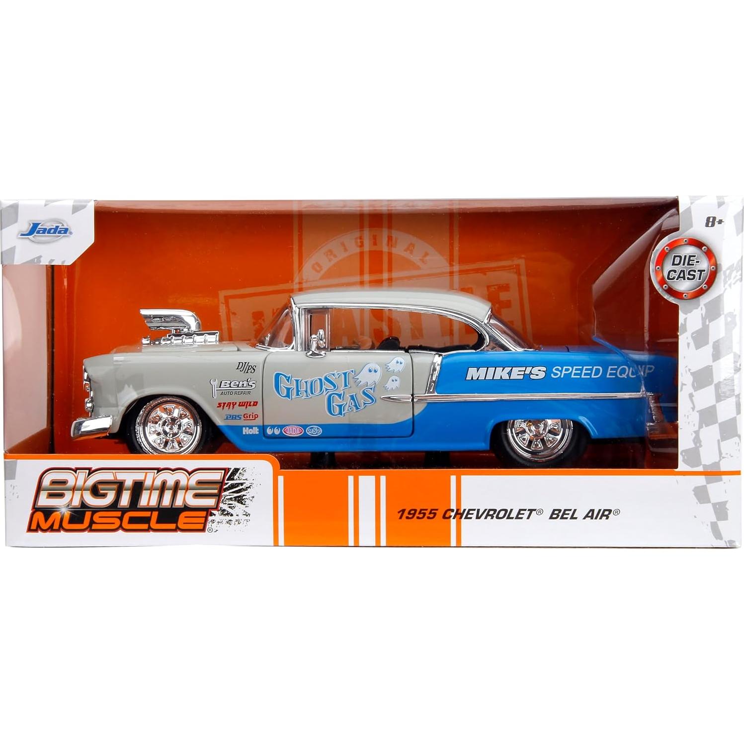 Coche Die-Cast 1:24 Jada Toys Chevrolet Bel-Air 1955 Gris/Azul