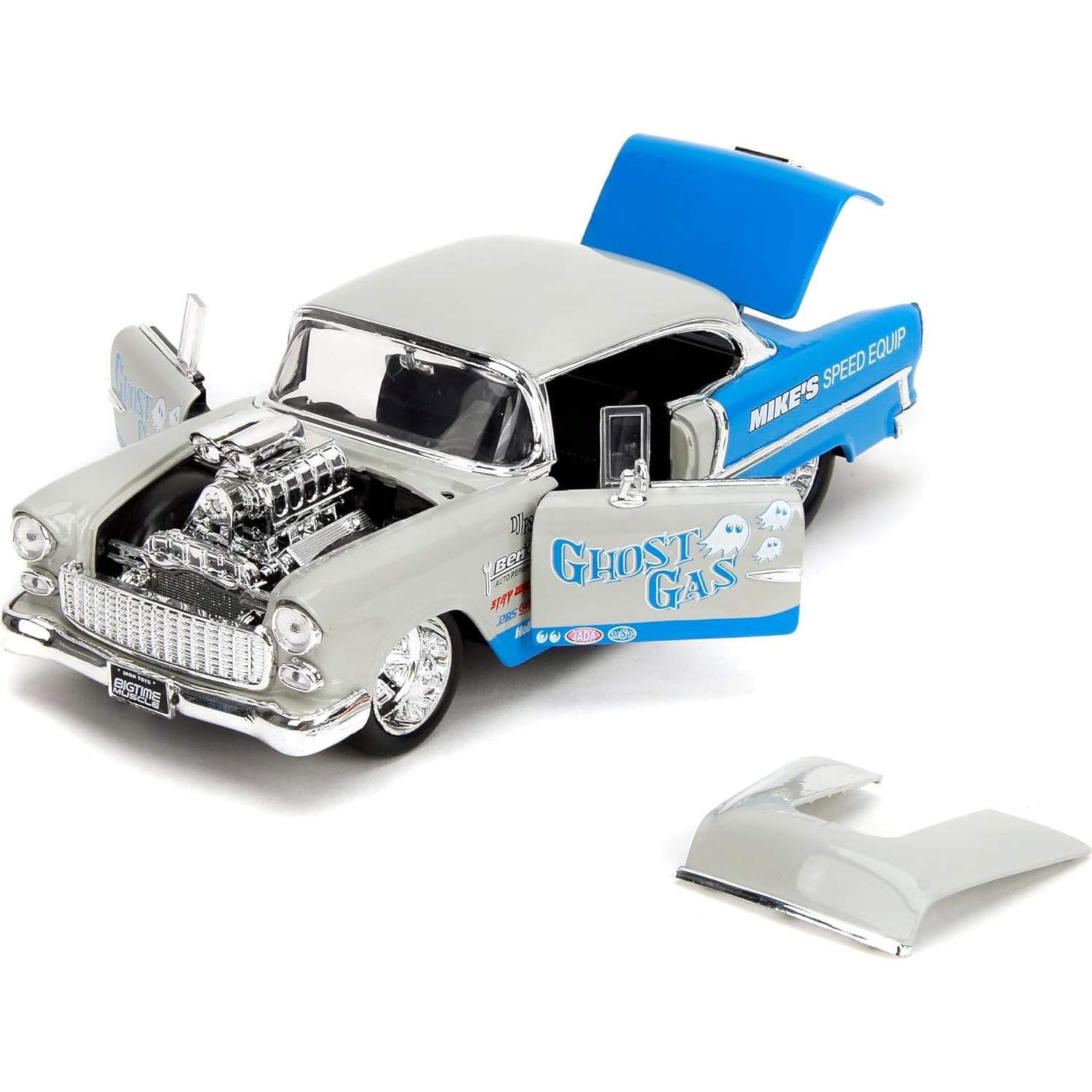 Coche Die-Cast 1:24 Jada Toys Chevrolet Bel-Air 1955 Gris/Azul