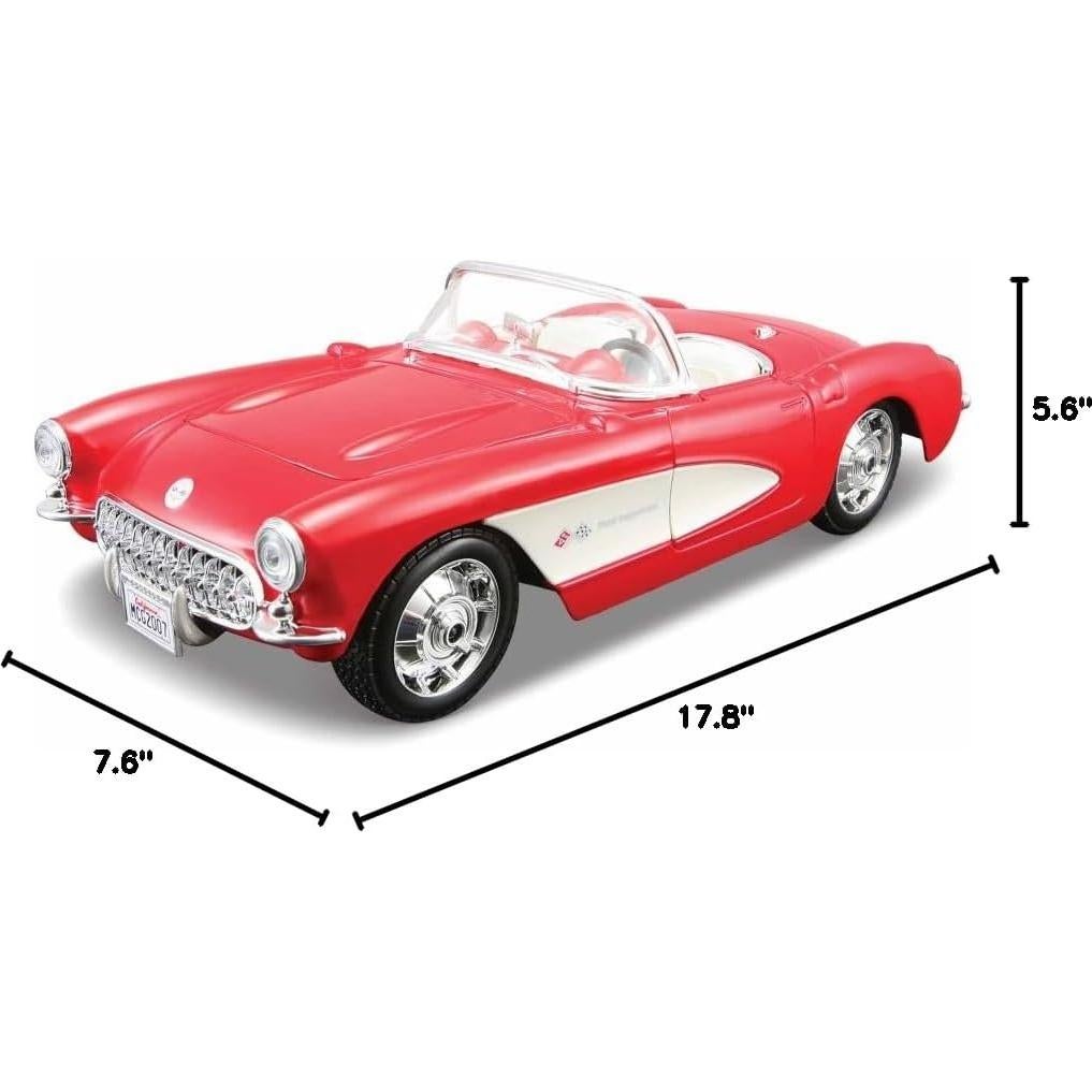 Maisto 1957 Chevrolet Corvette 1:24 Modelo a Escala Rojo