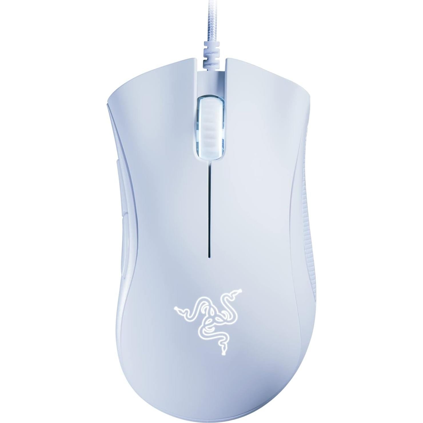 Razer DeathAdder Essential Gaming Mouse: 6400 DPI Optical Sensor - 5 Programmable Buttons - Mechanical Switches - Rubber Side Grips - Mercury White