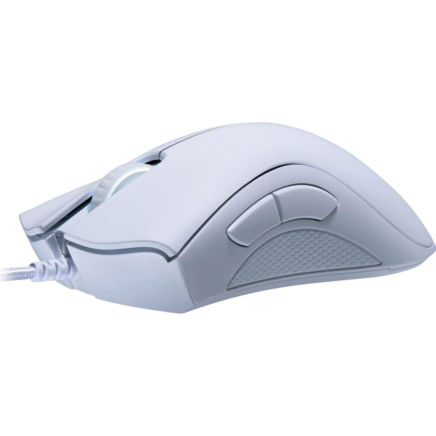 Razer DeathAdder Essential Gaming Mouse: 6400 DPI Optical Sensor - 5 Programmable Buttons - Mechanical Switches - Rubber Side Grips - Mercury White