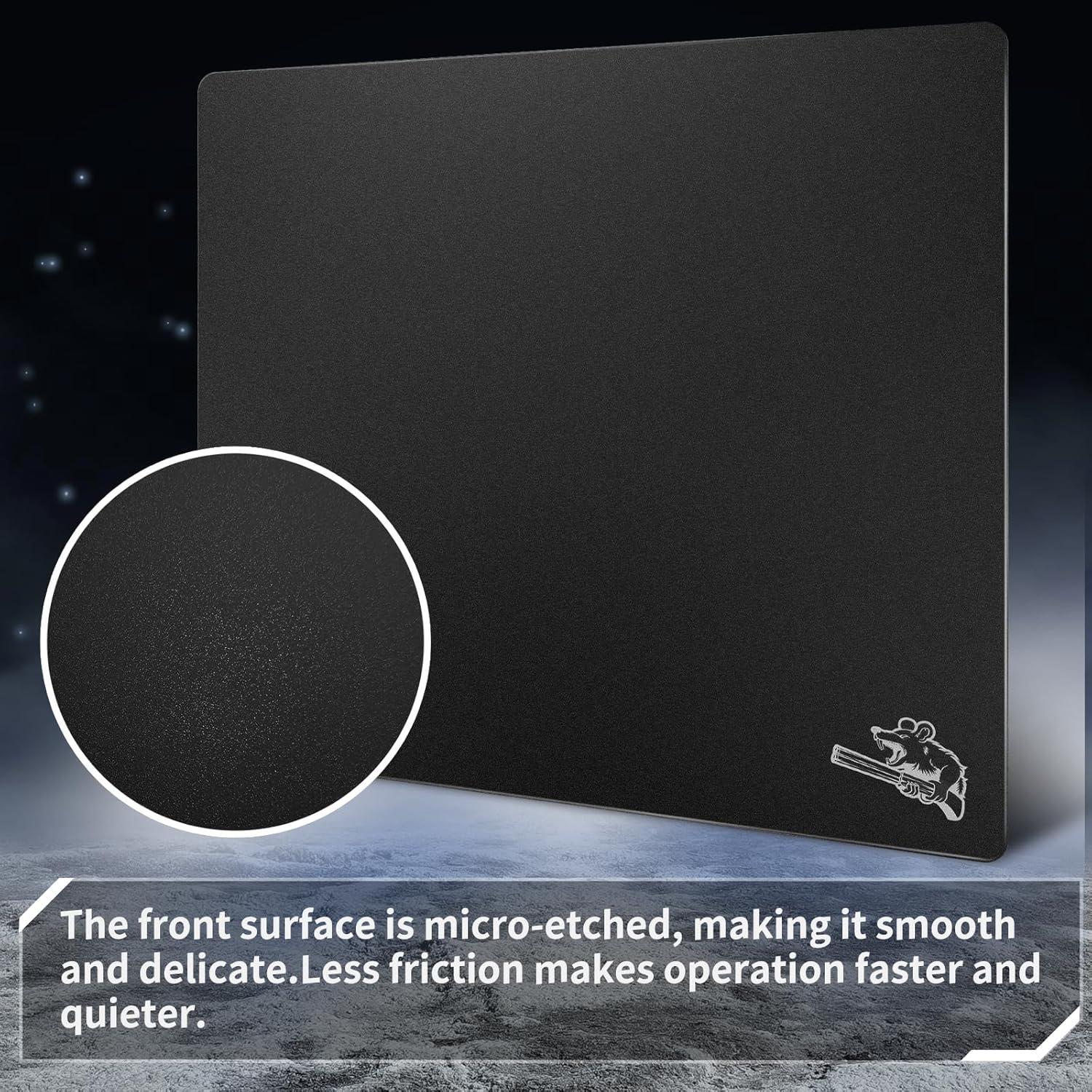 Glass Gaming Mouse Pad 400mm x 500mm FPS Game Special Tempered Glass Durable 3mm Thickness Accurately and Quickly Shoot Opponents (400mm x 500mm, Black)