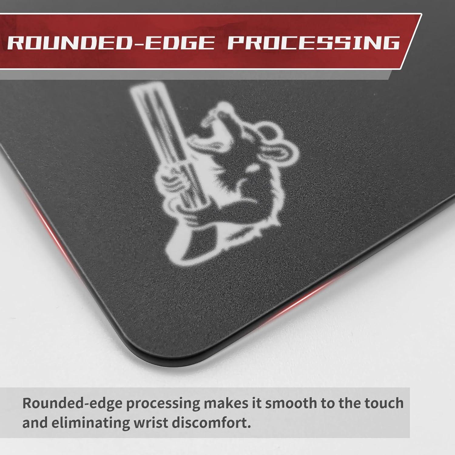 Glass Gaming Mouse Pad 400mm x 500mm FPS Game Special Tempered Glass Durable 3mm Thickness Accurately and Quickly Shoot Opponents (400mm x 500mm, Black)