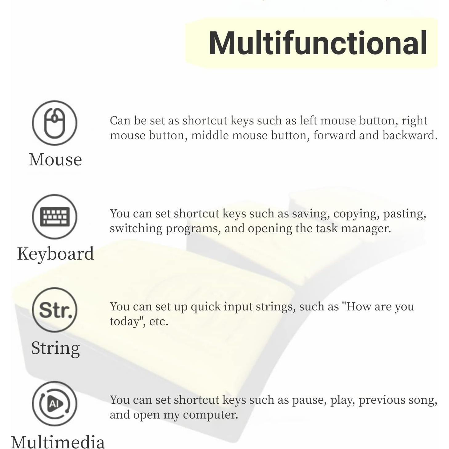 Pedal de Pie USB Genérico FS2020BT1 Programable Mecánico