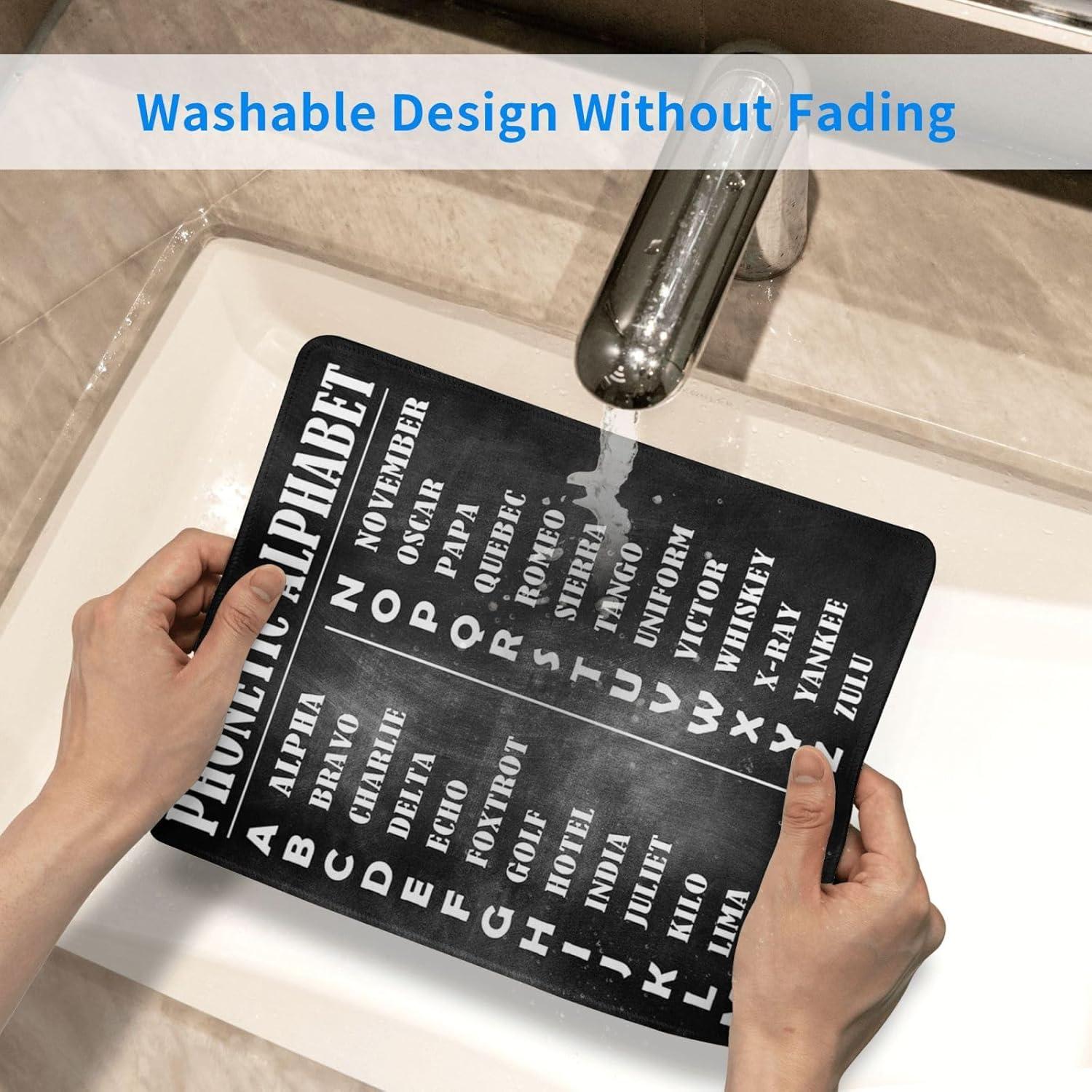 Phonetic Alphabet Knowledge Educational Water Resistant Mouse Pad with Stitched Edge Computer Mouse Mat with Anti-Slip Rubber Base for Office Laptop Gaming Working 10 X 12 in, style-10