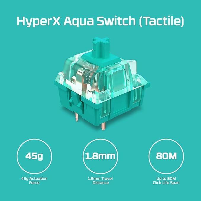 HyperX Alloy Origins Core Mechanical Gaming Keyboard Low Profile Aluminum Body Aqua Switch Tactile RGB Backlit for Xbox Series PS5 PS4 Computer PC Gaming Keyboards Tenkeyless Compact, Black (Renewed)