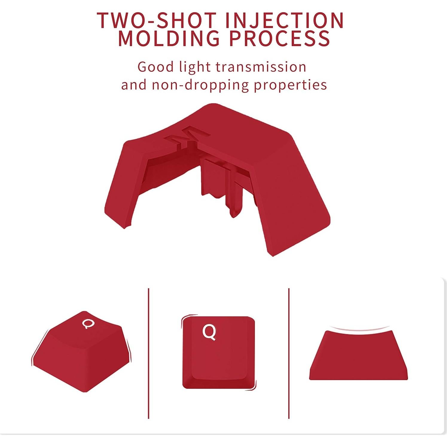 Conjunto de 61 Teclas PBT IOAOI para Teclados Mecánicos - Rojo y Negro