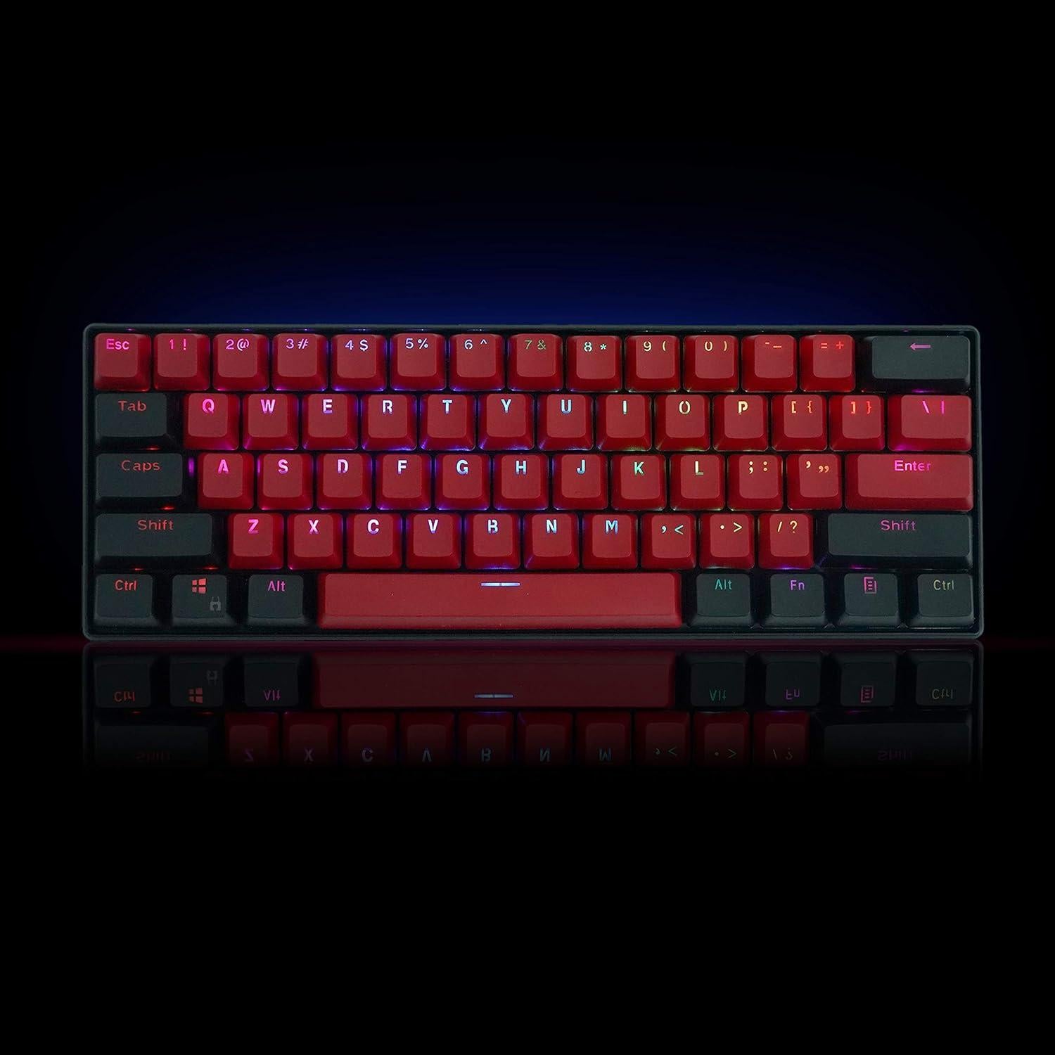 Conjunto de 61 Teclas PBT IOAOI para Teclados Mecánicos - Rojo y Negro