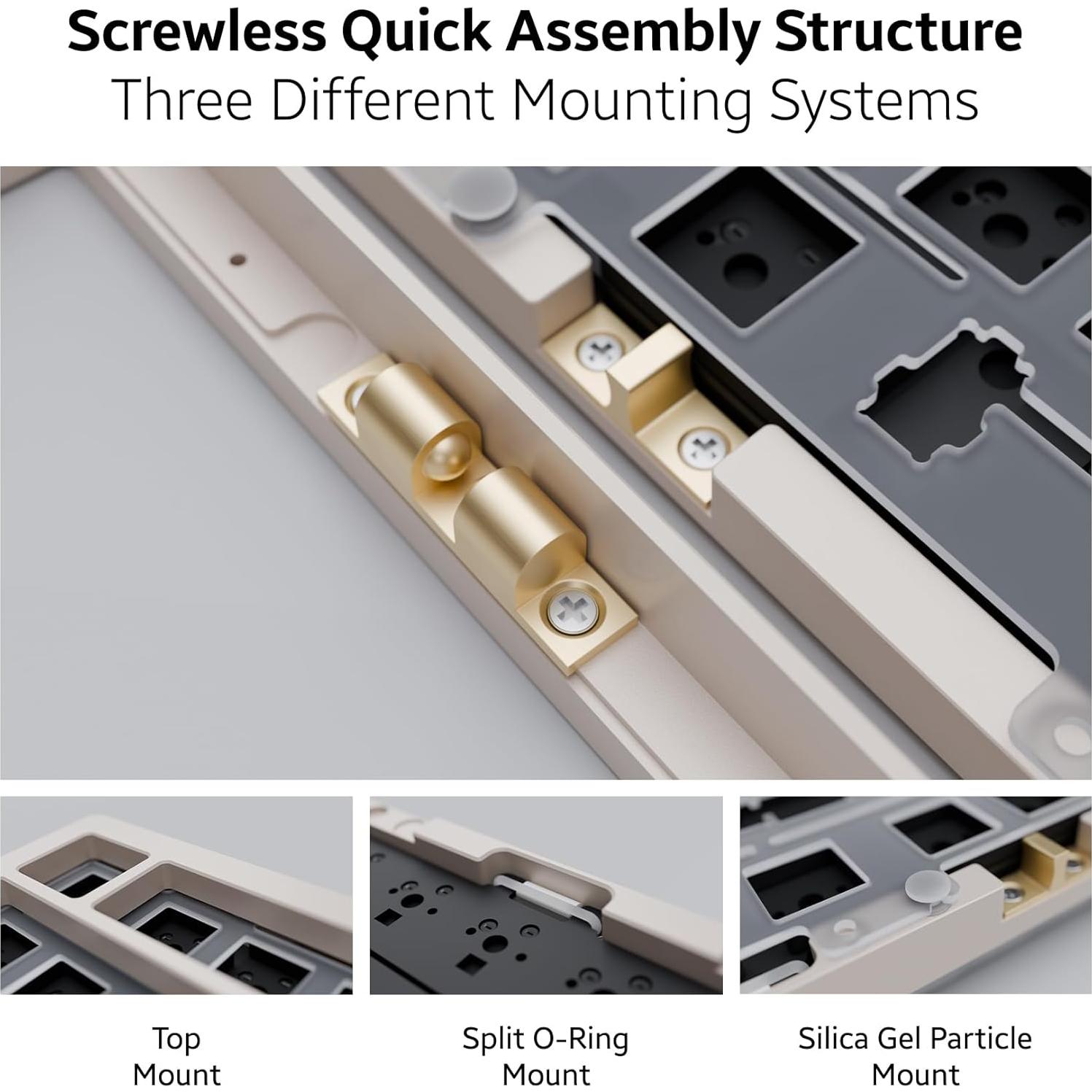 Chilkey ND75 Aluminum Mechanical Keyboard 75% Percent Wireless Gaming Keyboard with LCD Screen, Quick Assembly, BT/2.4G/USB-C, Hot Swappable Per-key RGB Custom Beige Key Board for Laptop Office PC