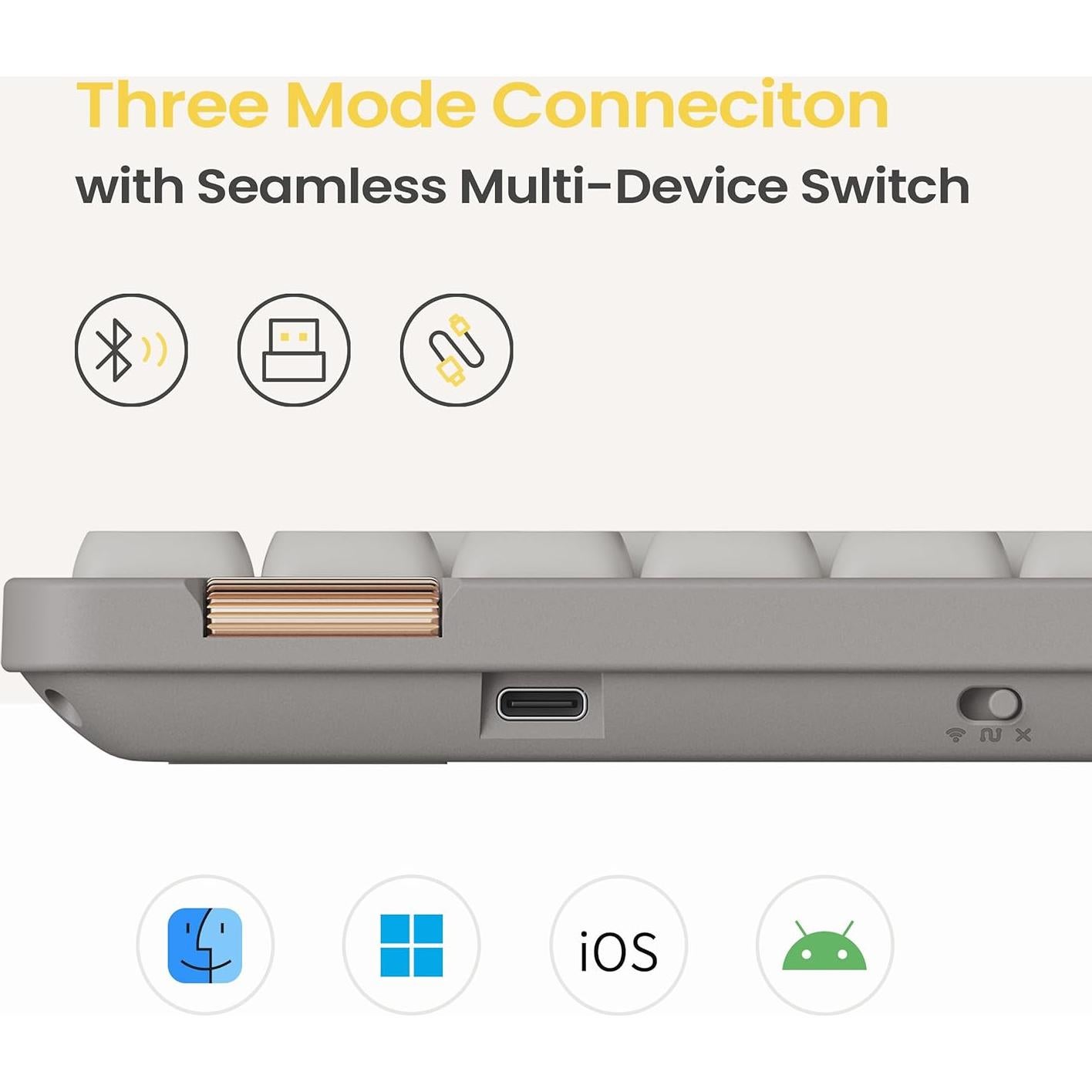 Teclado Mecánico Inalámbrico Lofree Flow Lite 84 Teclas Blanco