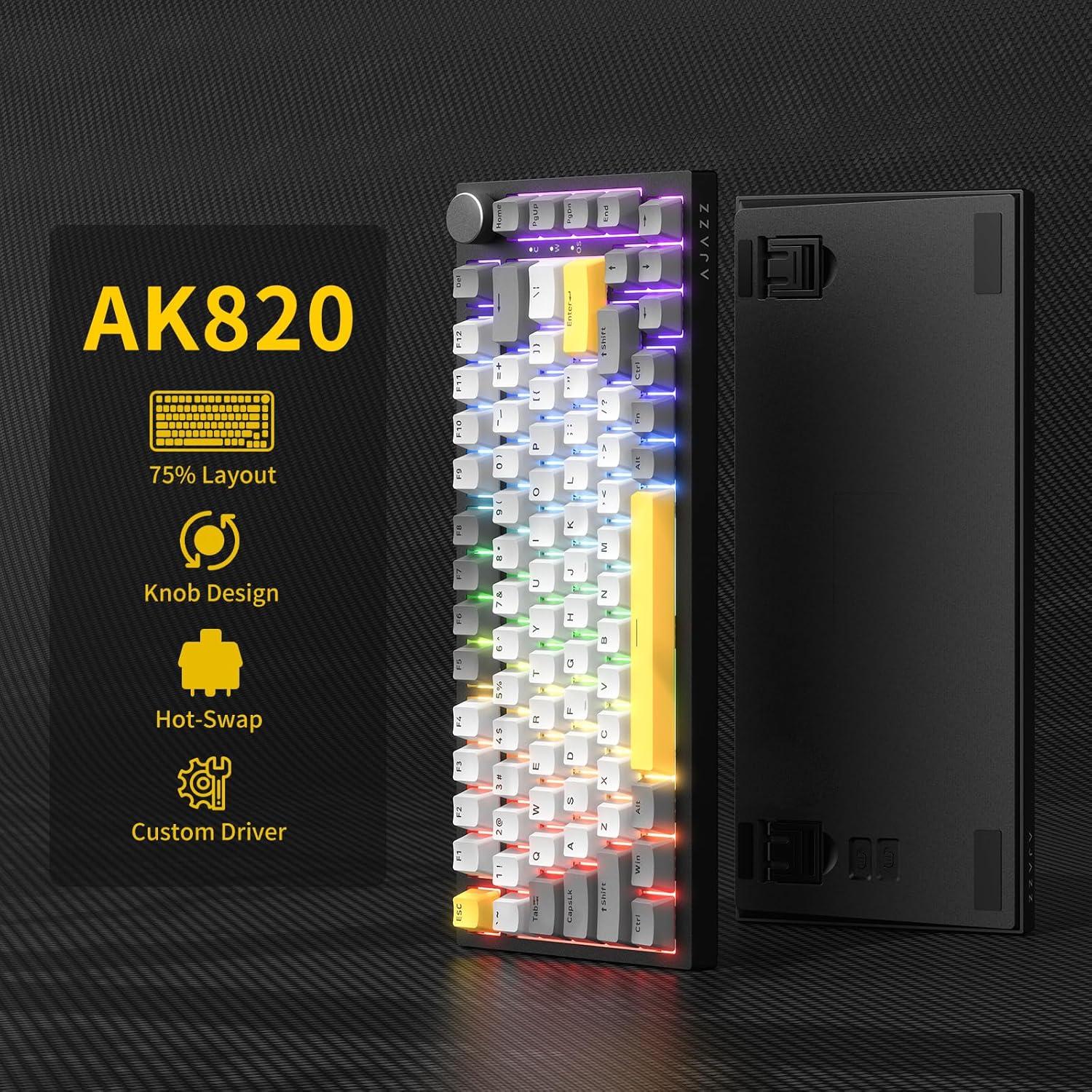 Teclado Mecánico AJAZZ AK820 RGB 75% Con Cable Personalizable