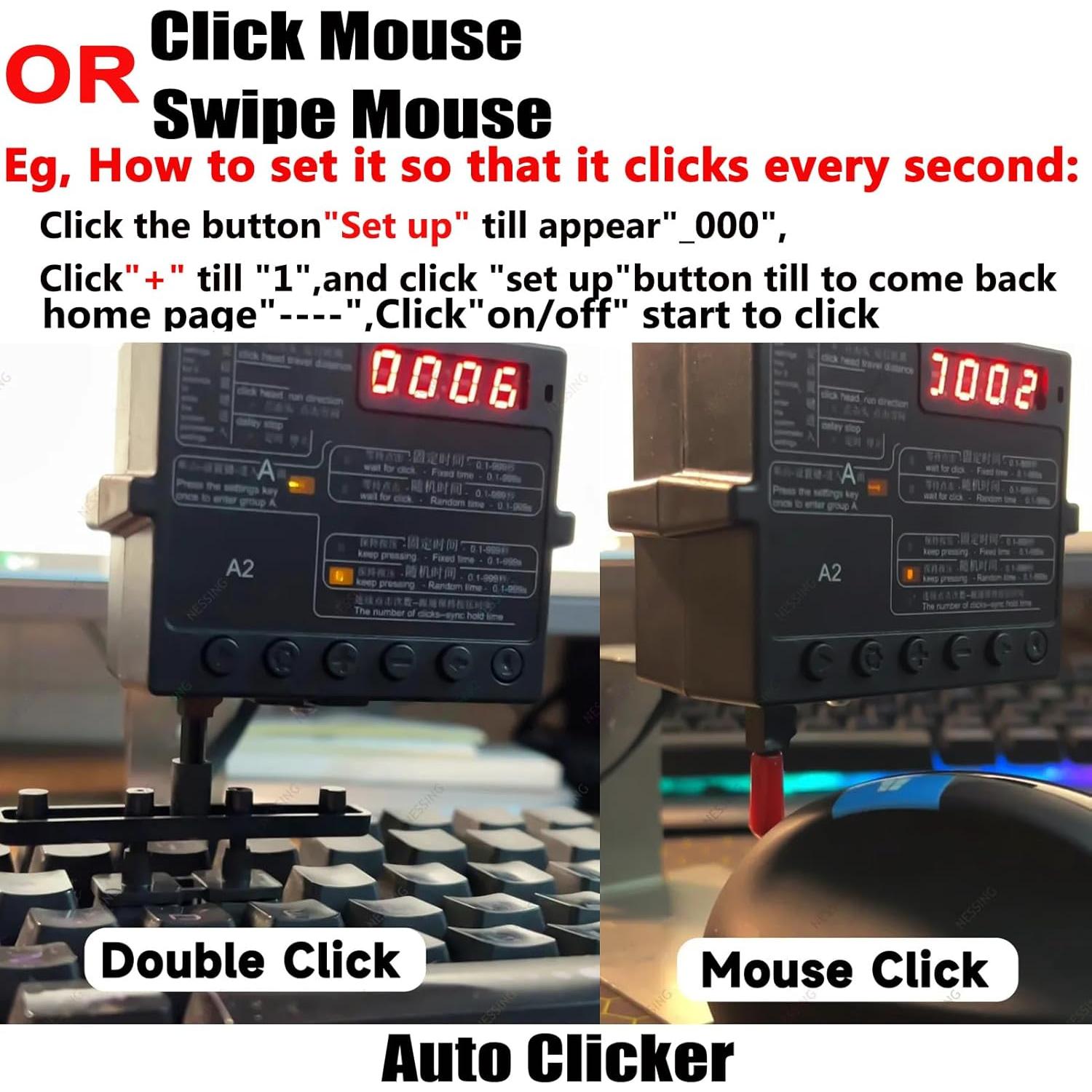 Physical Click Auto Keyboard Clicker Mouse Jigglier;Auto Random Clicking Game Assist; Mouse Mover Auto clicking Tool (ABC)