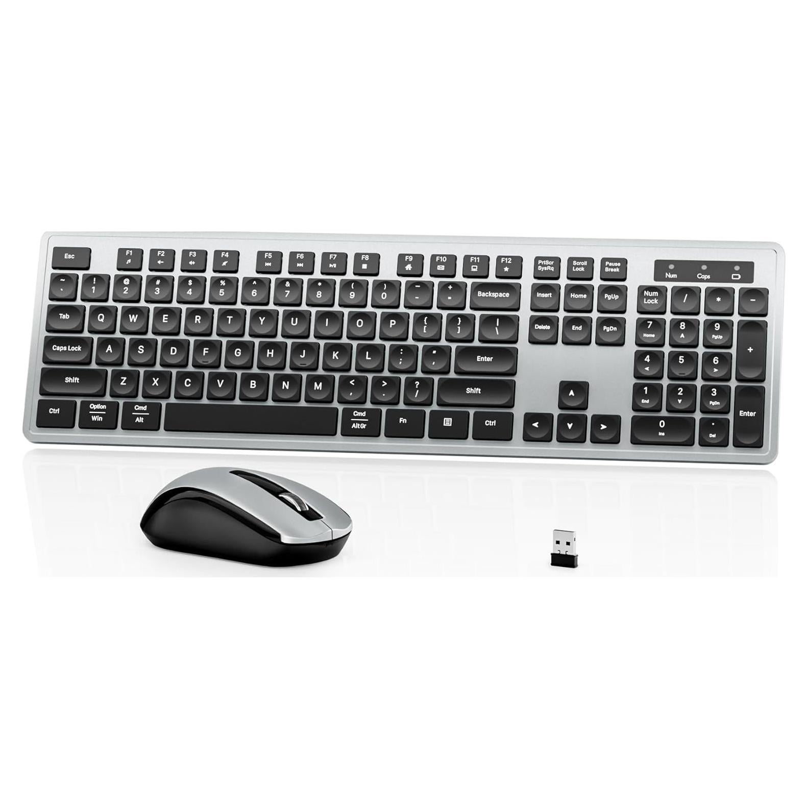 Combo Teclado y Ratón Inalámbrico YUNSHAN K670-F624 Gris Negro