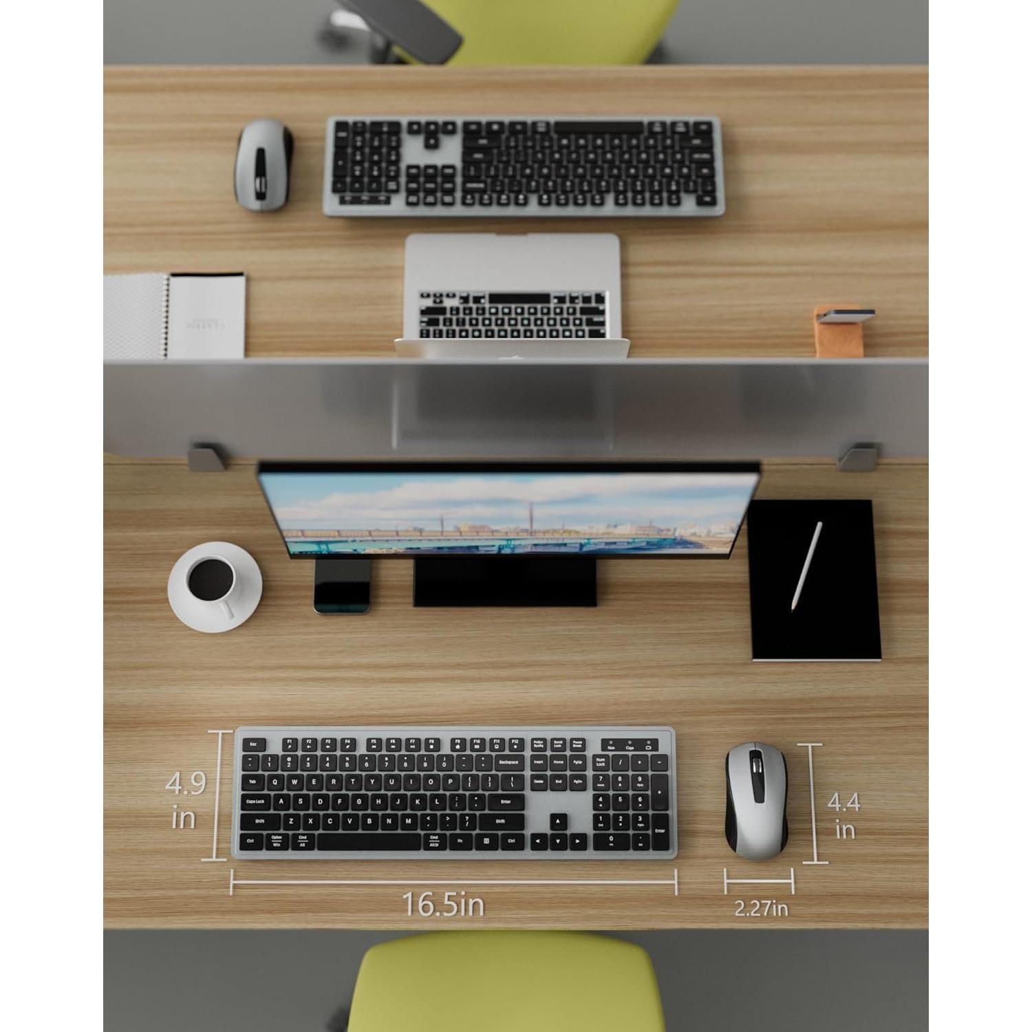 Combo Teclado y Ratón Inalámbrico YUNSHAN K670-F624 Gris Negro