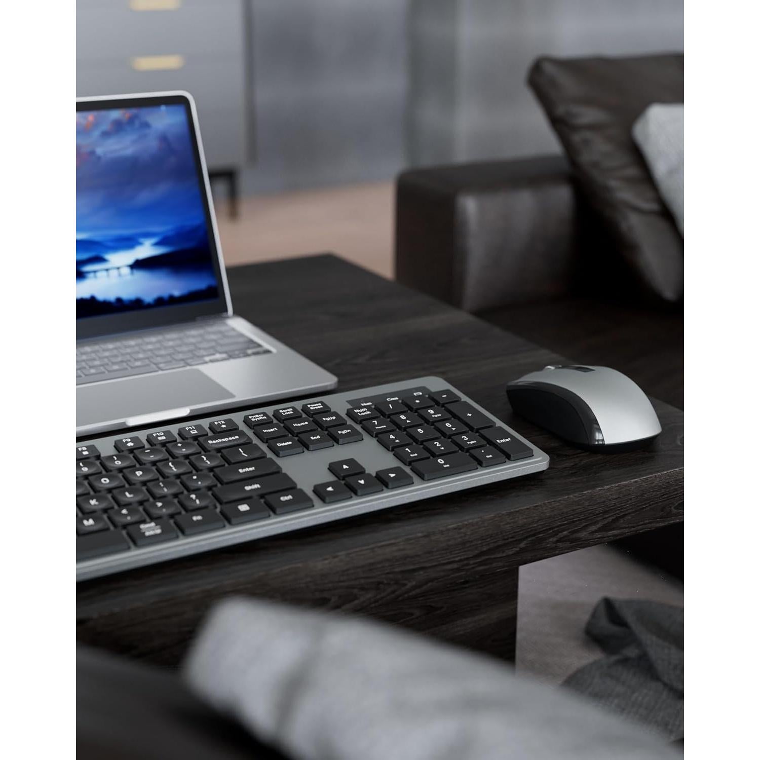 Combo Teclado y Ratón Inalámbrico YUNSHAN K670-F624 Gris Negro