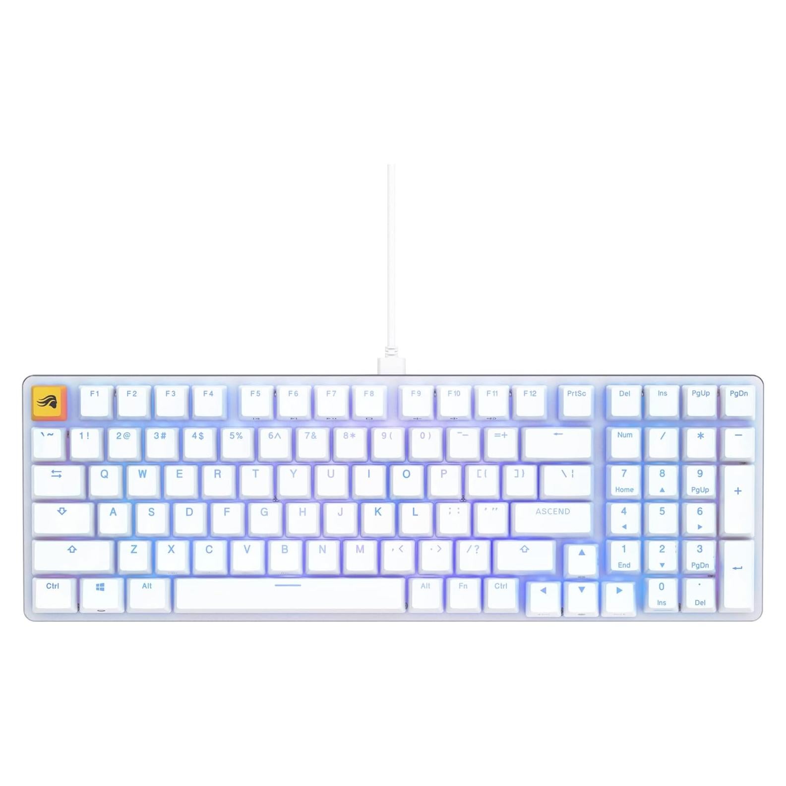 Glorious GMMK 2 - TKL Hot Swappable Mechanical Keyboard, Red Switches, Wired, Compact Gaming Keyboard - Full Size (White) (Renewed)