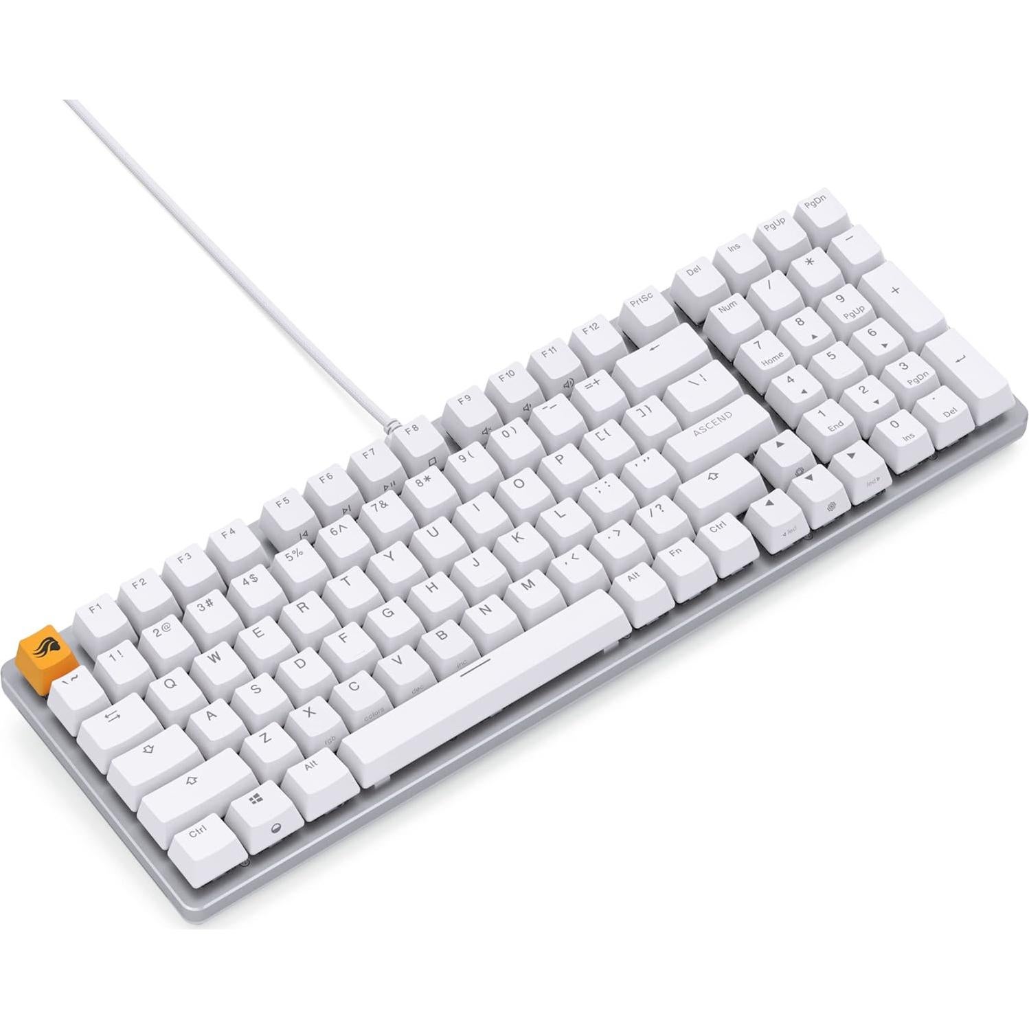 Glorious GMMK 2 - TKL Hot Swappable Mechanical Keyboard, Red Switches, Wired, Compact Gaming Keyboard - Full Size (White) (Renewed)