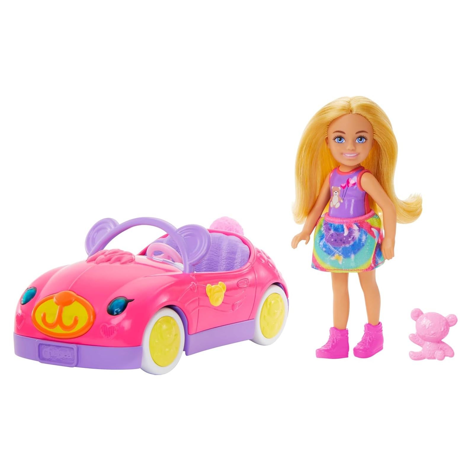 Coche de juguete Barbie Chelsea con oso de peluche 8,3x16,7cm
