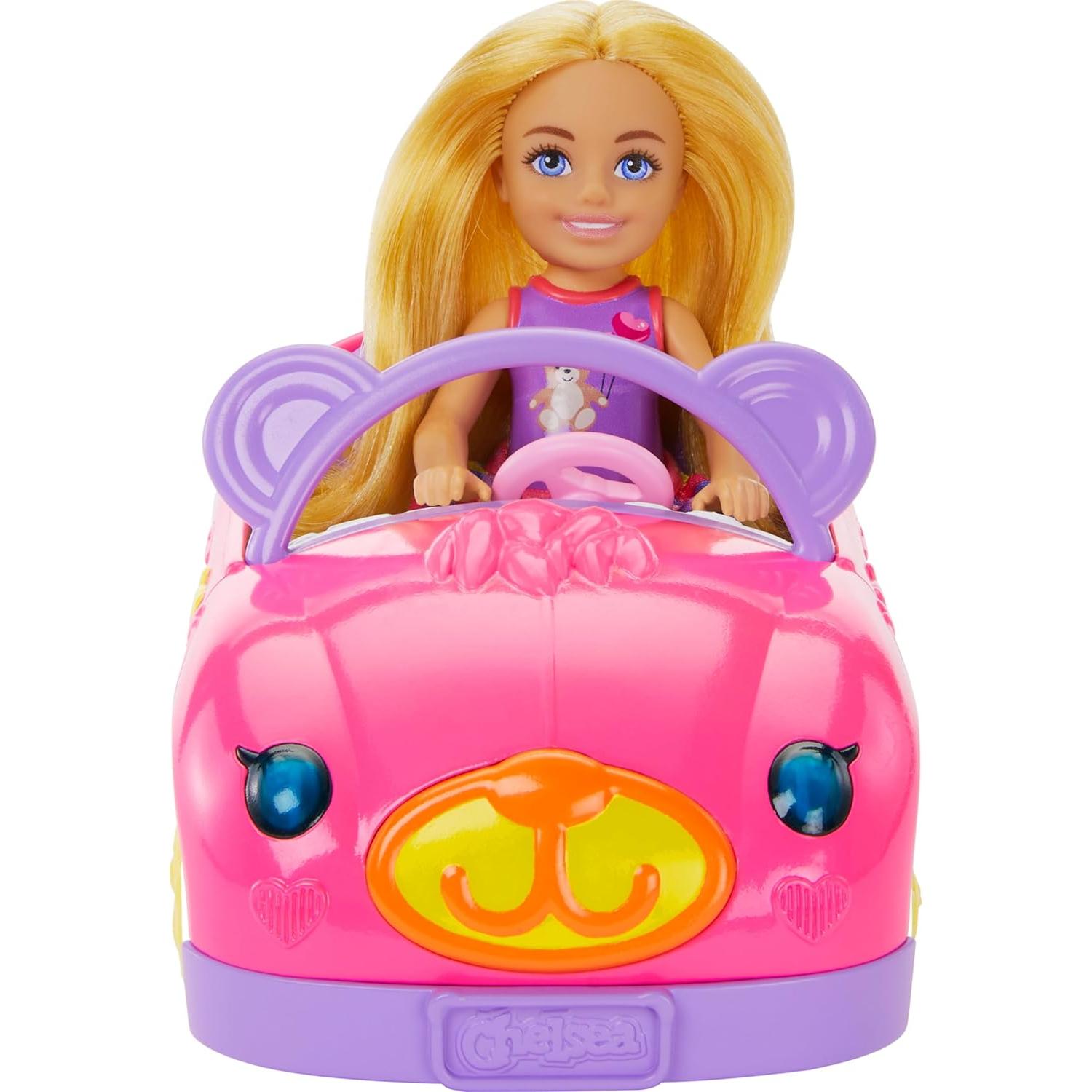 Coche de juguete Barbie Chelsea con oso de peluche 8,3x16,7cm