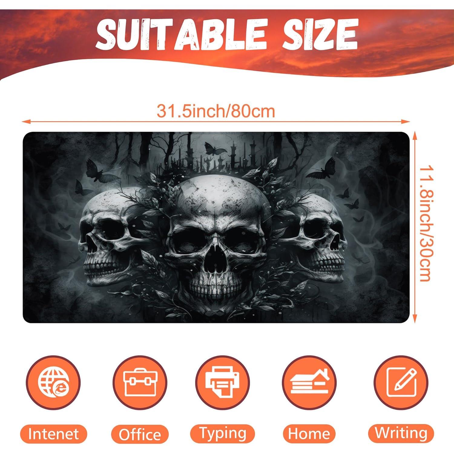 Alfombrilla de Ratón Grande KOAIWPAE Calaveras 80x40 cm