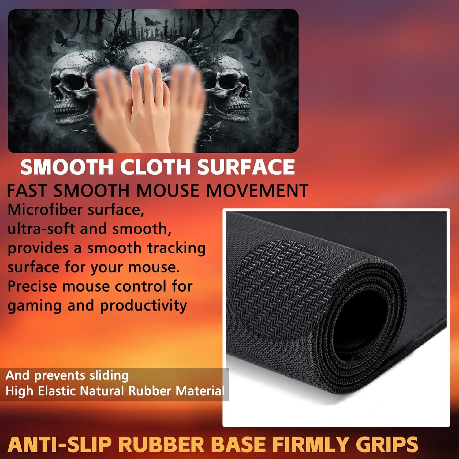 Alfombrilla de Ratón Grande KOAIWPAE Calaveras 80x40 cm