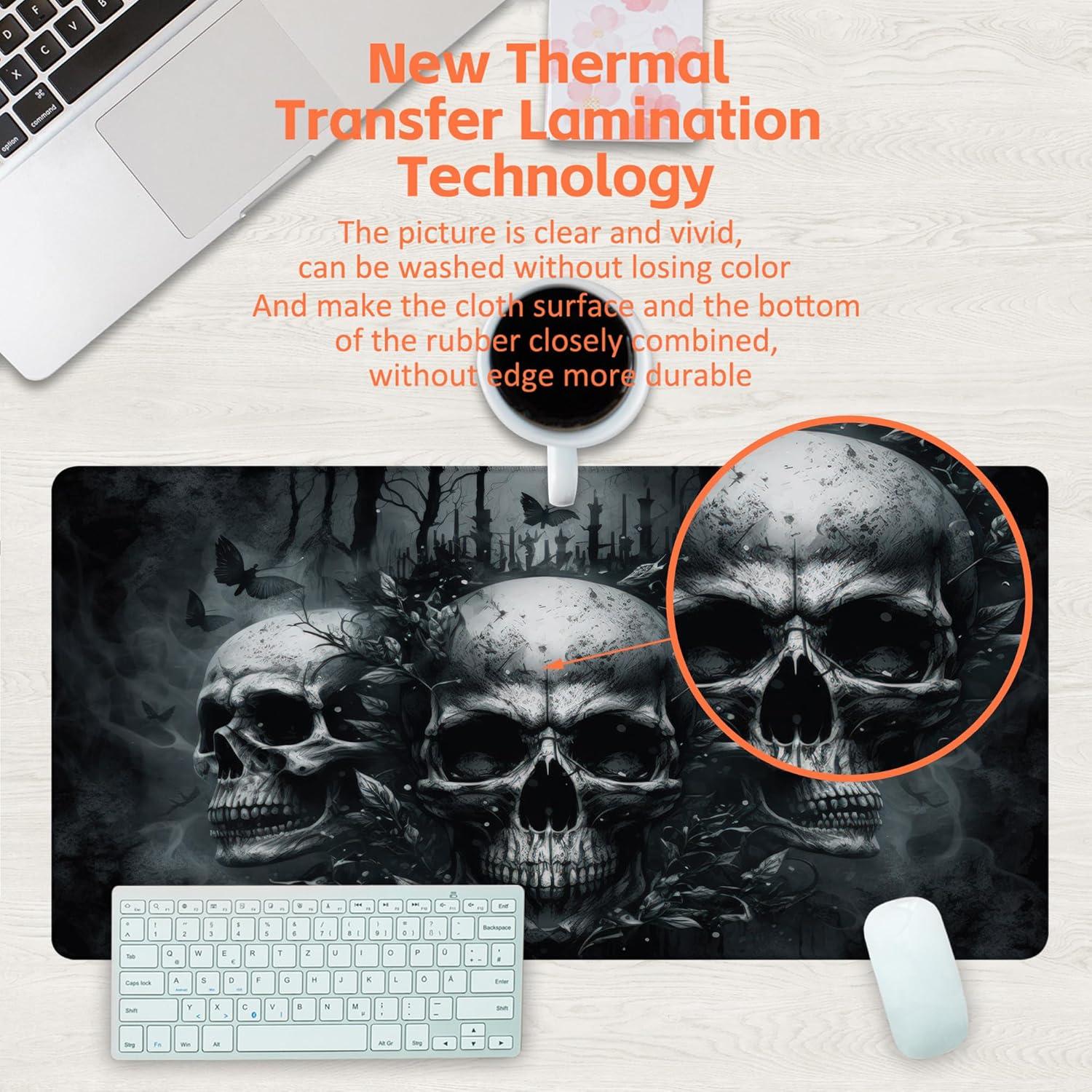 Alfombrilla de Ratón Grande KOAIWPAE Calaveras 80x40 cm