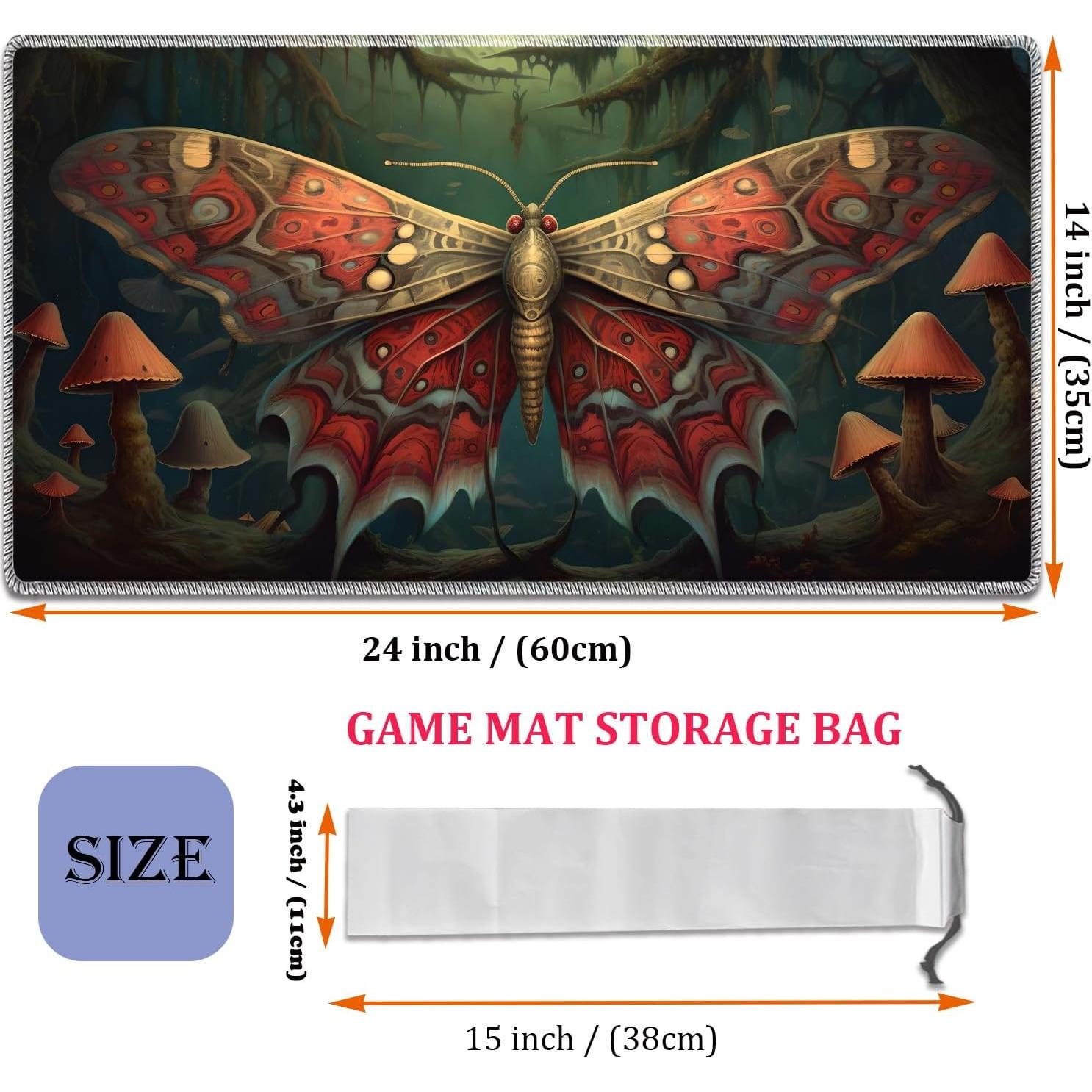MTG Playmat, Smooth Surface Game Play Pad MTG TCG 24 x 14 inch with Storage Bag, Non-Slip Mouse Pad Card Fighting Game, Mechanical Adjustment