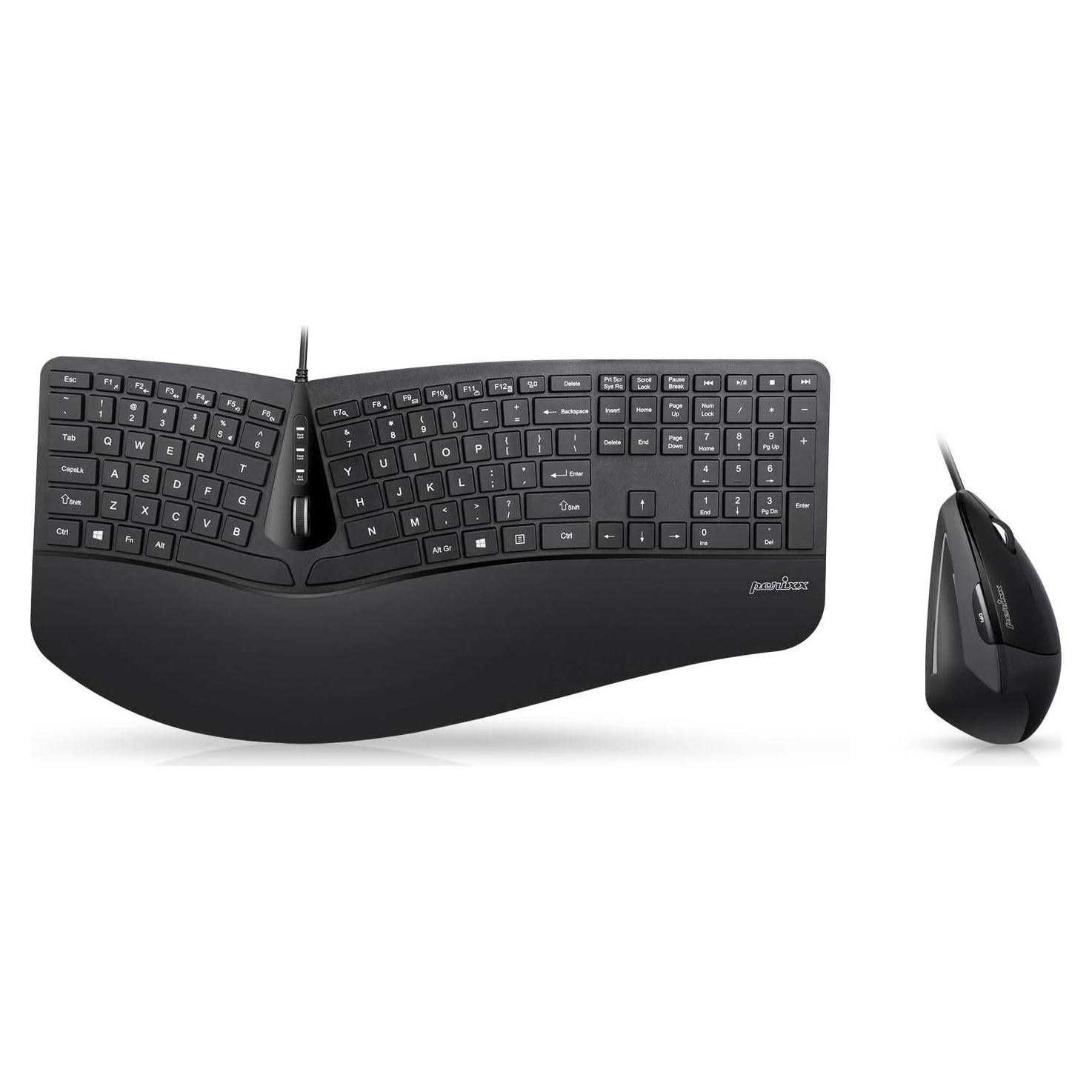 Combo Teclado Ergonómico Dividido USB Perixx Periduo-505