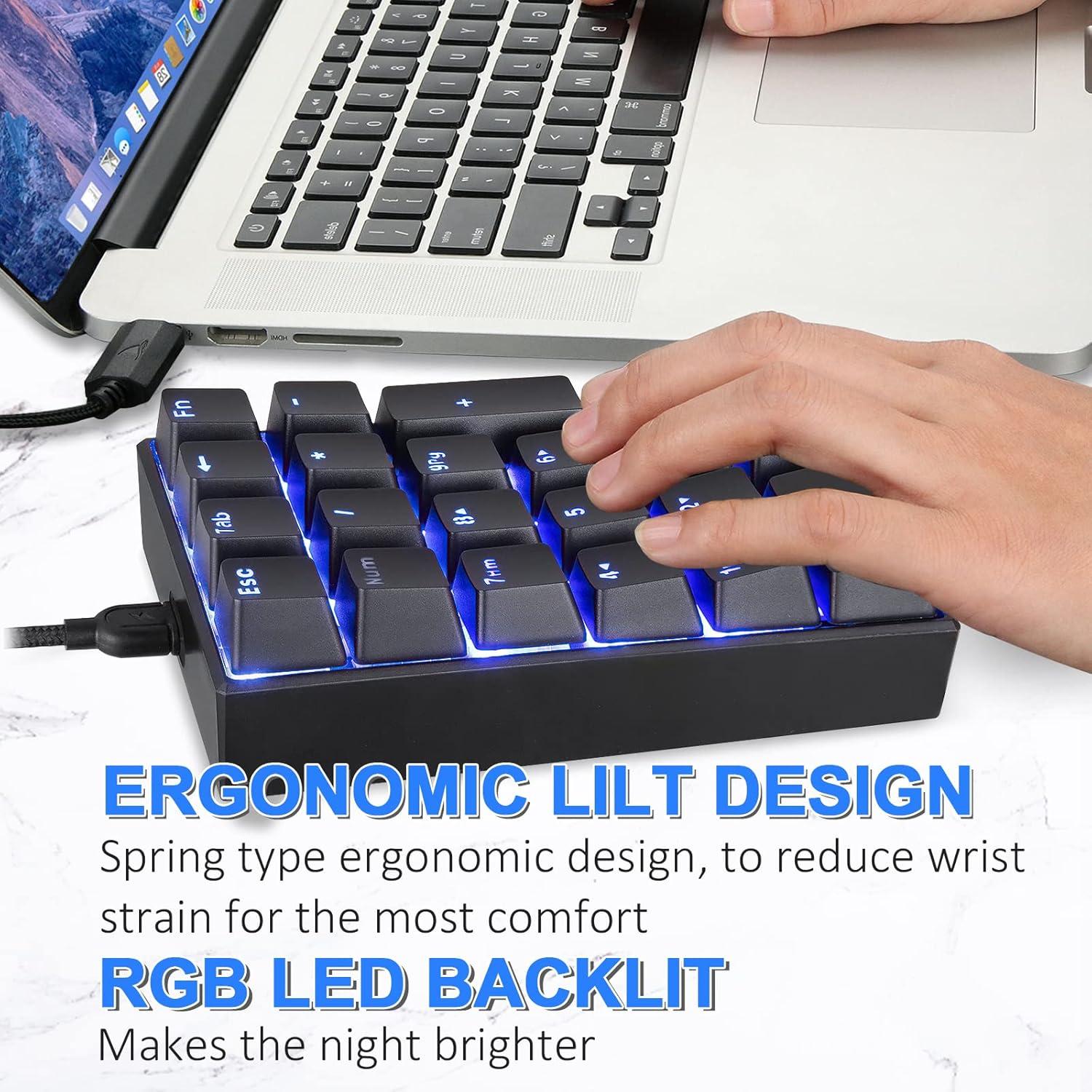 Teclado Numérico Mecánico MOTOSPEED K23 Rojo USB 21 Teclas