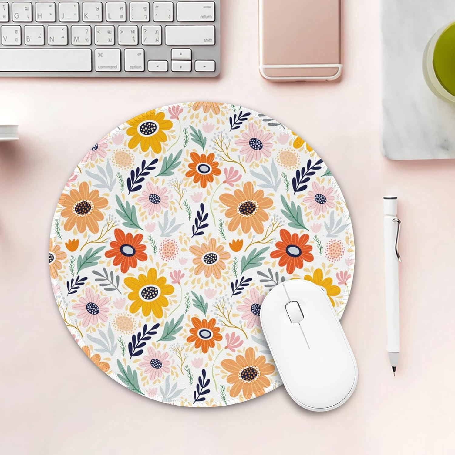 Alfombrilla de Escritorio Redonda KOAIWPAE Floral Vintage 22.35 cm