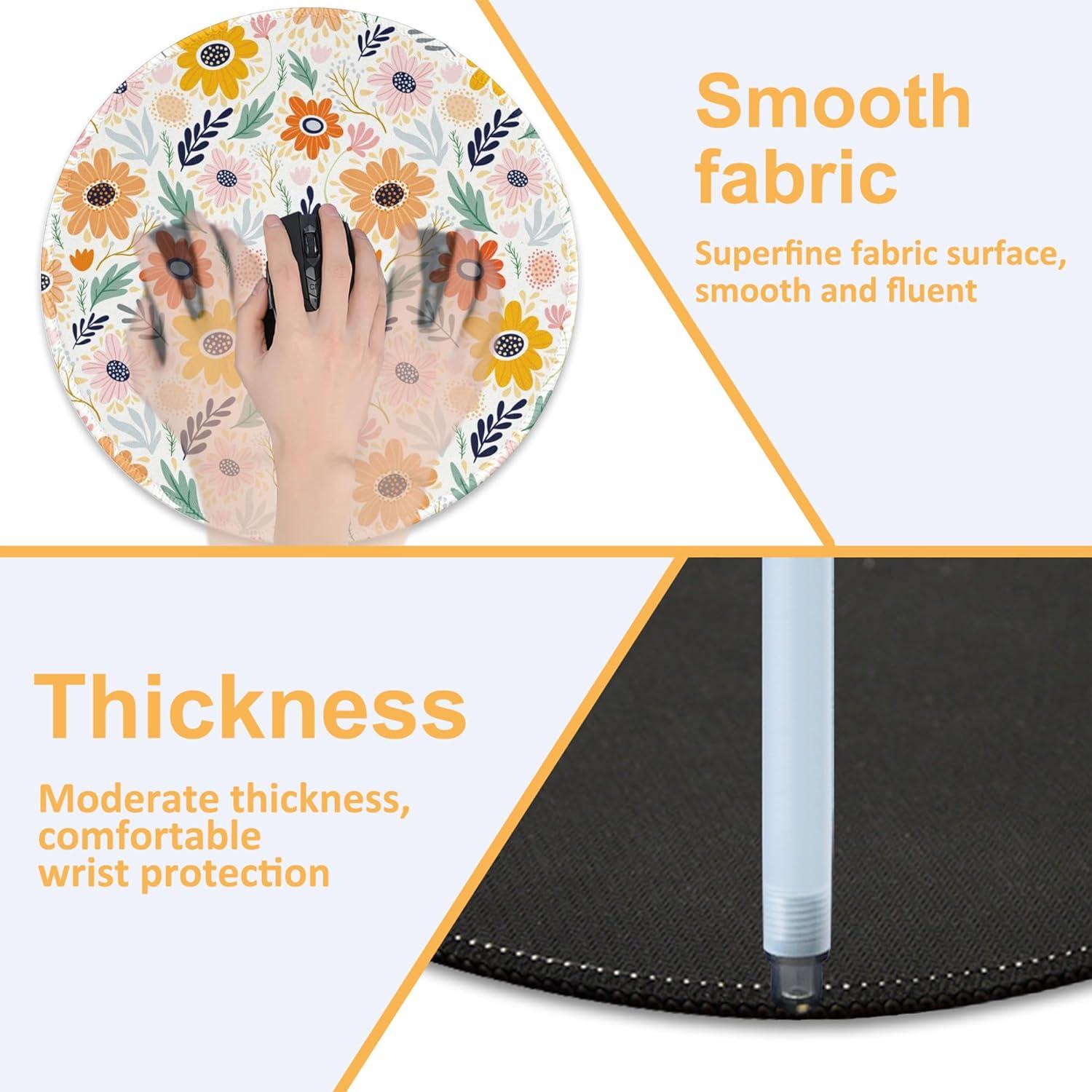 Alfombrilla de Escritorio Redonda KOAIWPAE Floral Vintage 22.35 cm