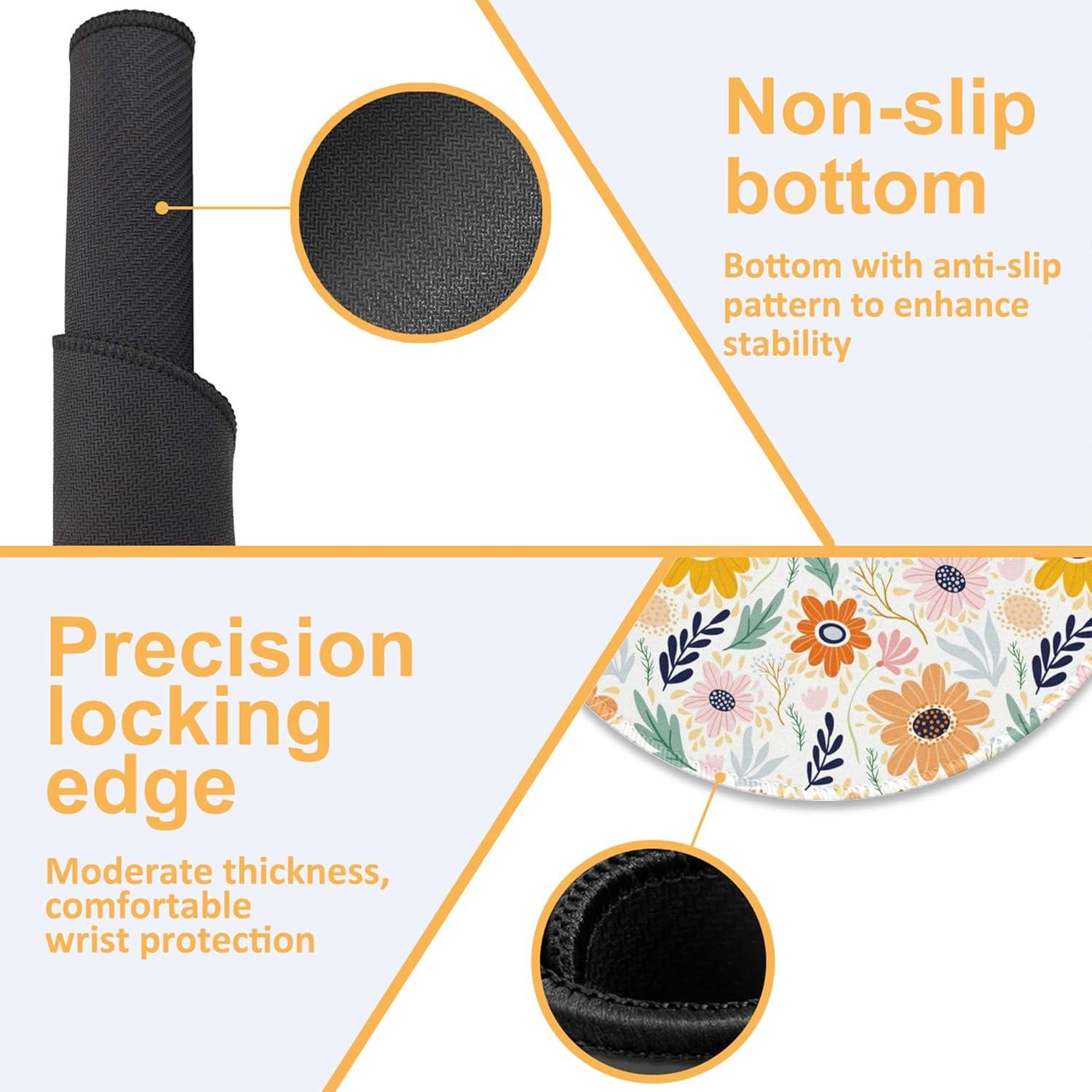 Alfombrilla de Escritorio Redonda KOAIWPAE Floral Vintage 22.35 cm