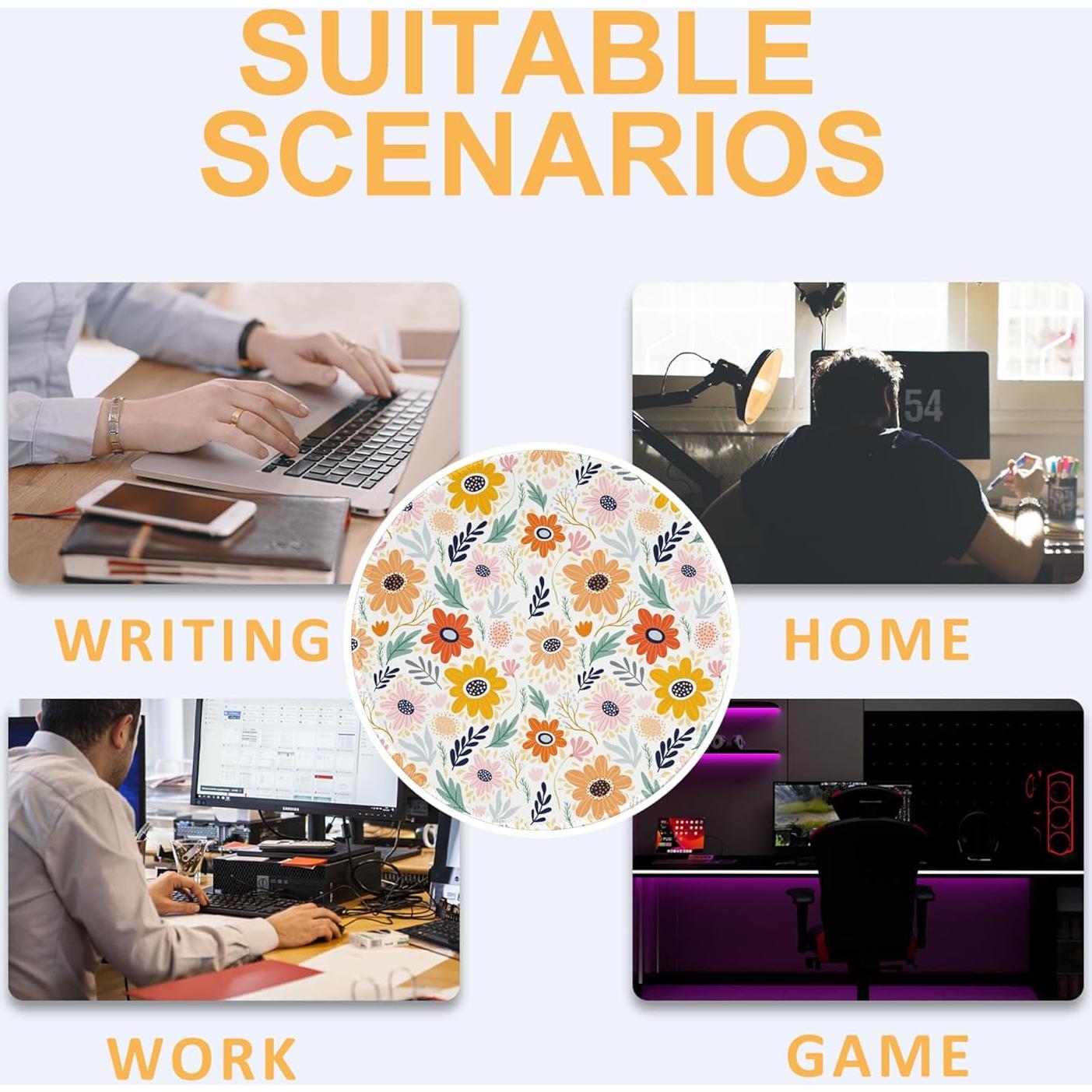 Alfombrilla de Escritorio Redonda KOAIWPAE Floral Vintage 22.35 cm