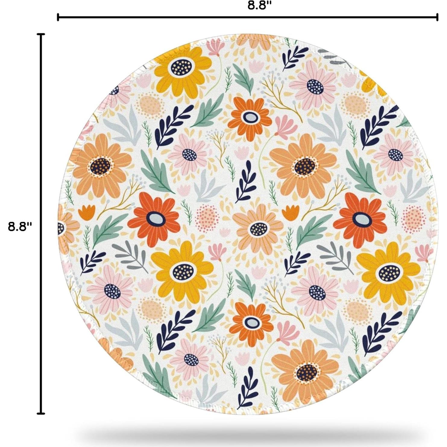 Alfombrilla de Escritorio Redonda KOAIWPAE Floral Vintage 22.35 cm